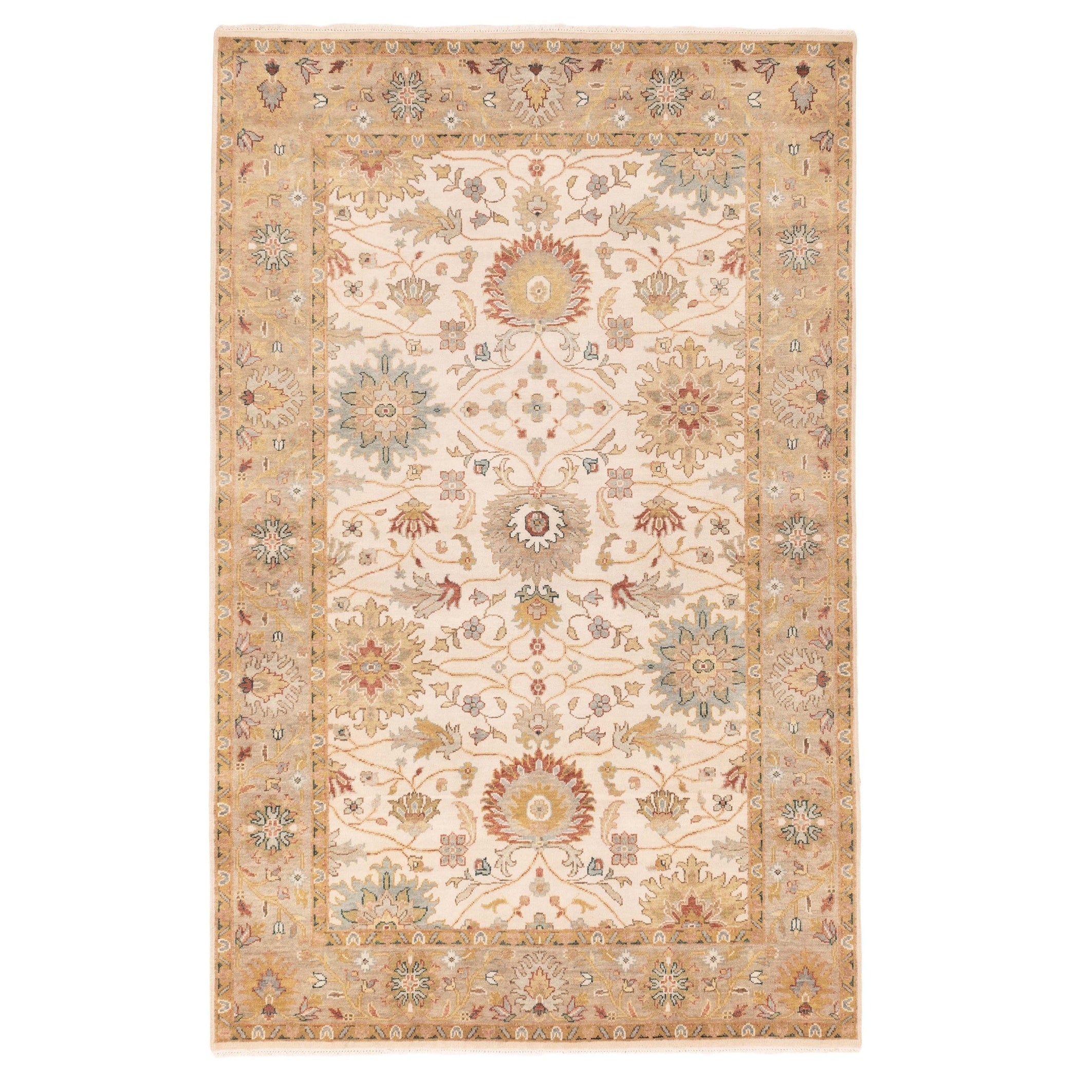 Ecarpetgallery Hand Knotted Jules Serapi Ivory Wool Rug 511 X 91