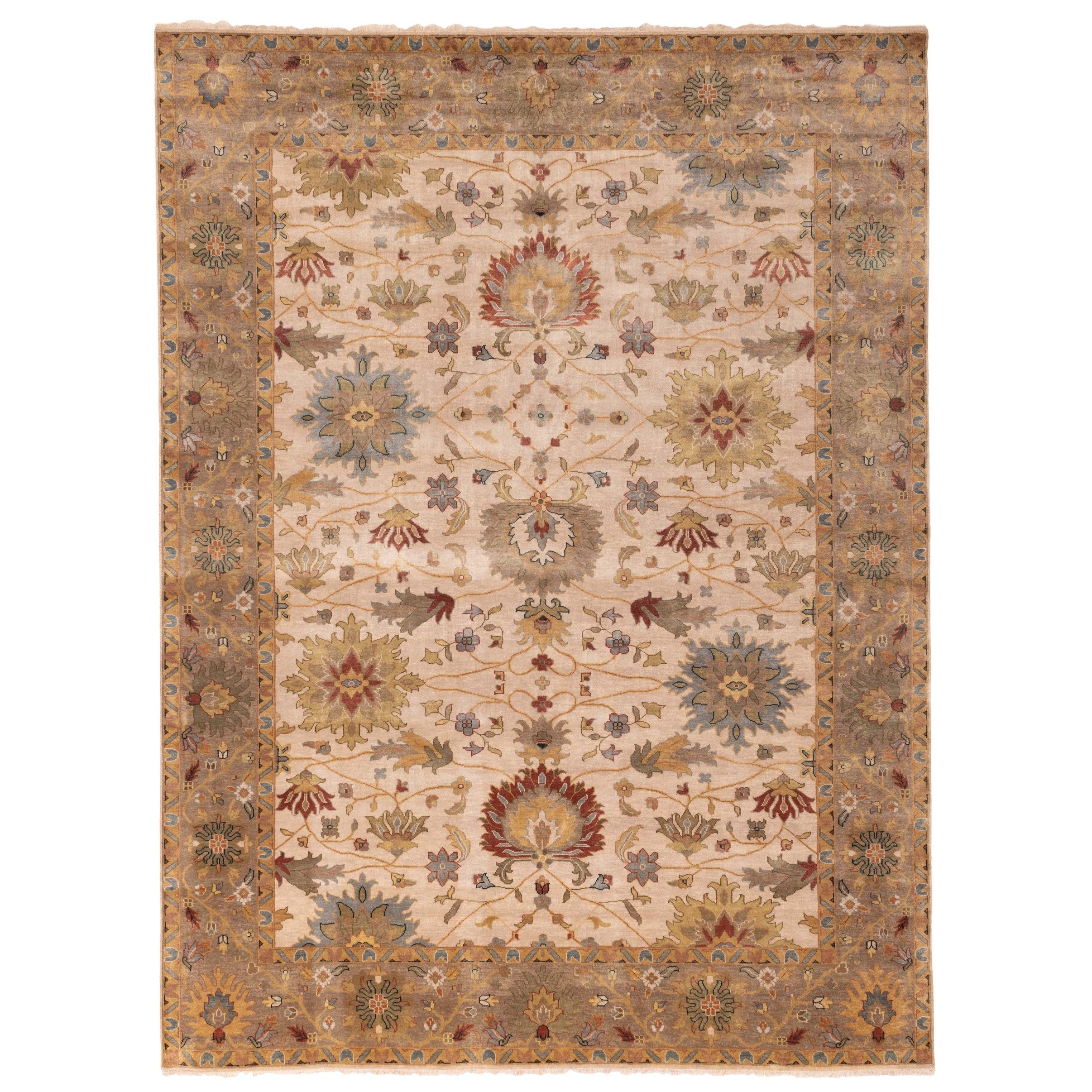 Ecarpetgallery Hand Knotted Jules Serapi Ivory Wool Rug 811 X 1110