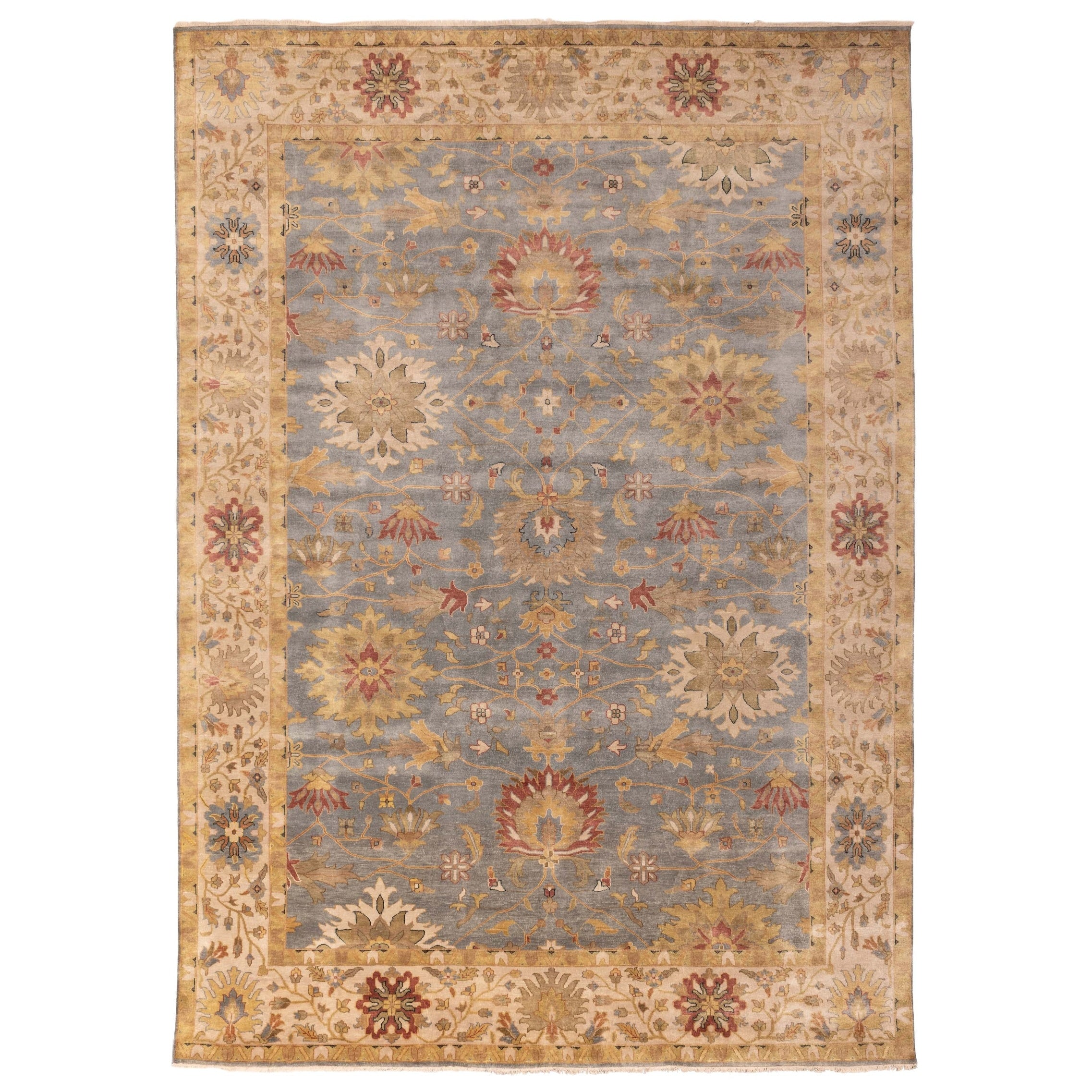 Ecarpetgallery Hand Knotted Jules Serapi Light Denim Blue Wool Rug 911 X 1310