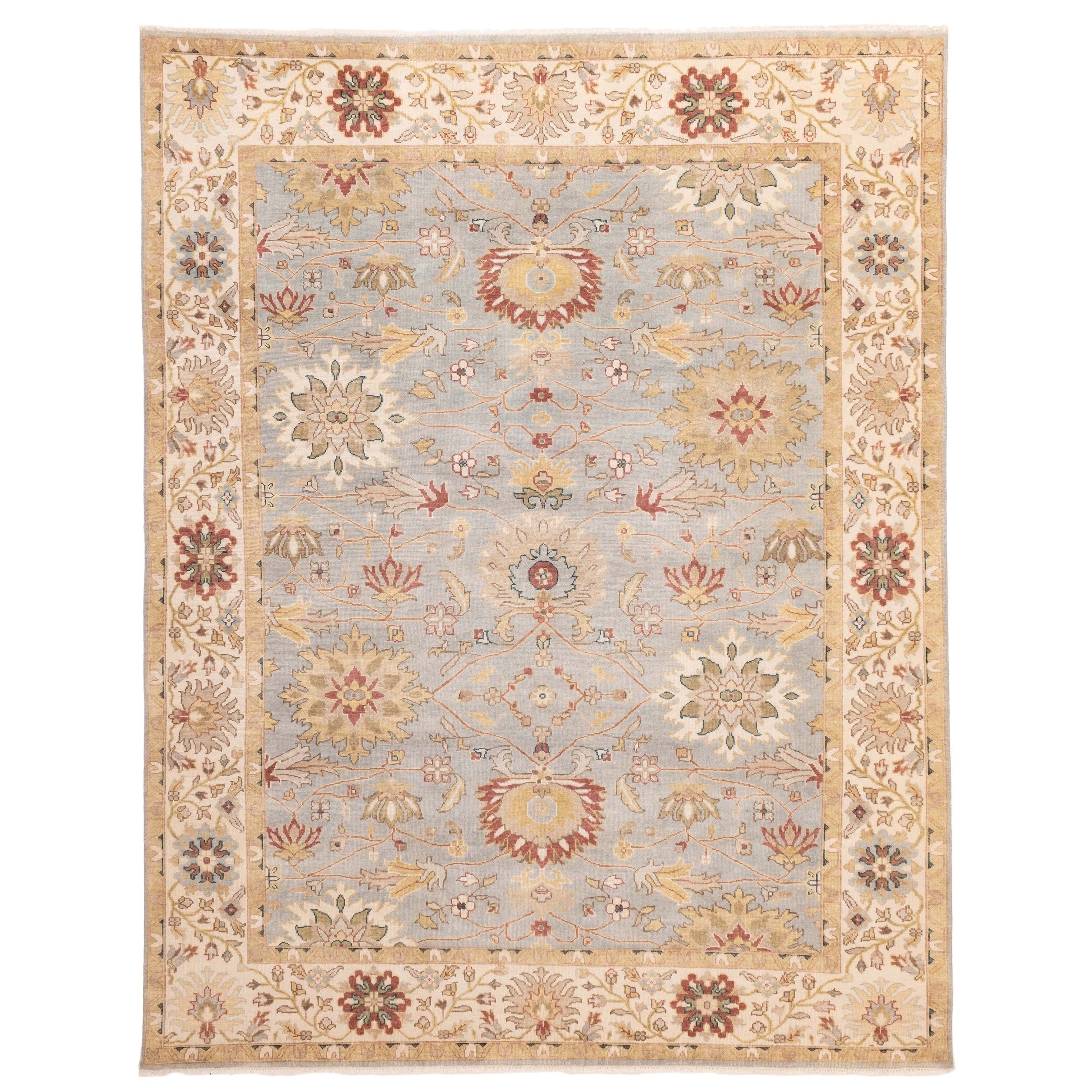 Ecarpetgallery Hand Knotted Jules Serapi Light Denim Blue Wool Rug 80 X 101