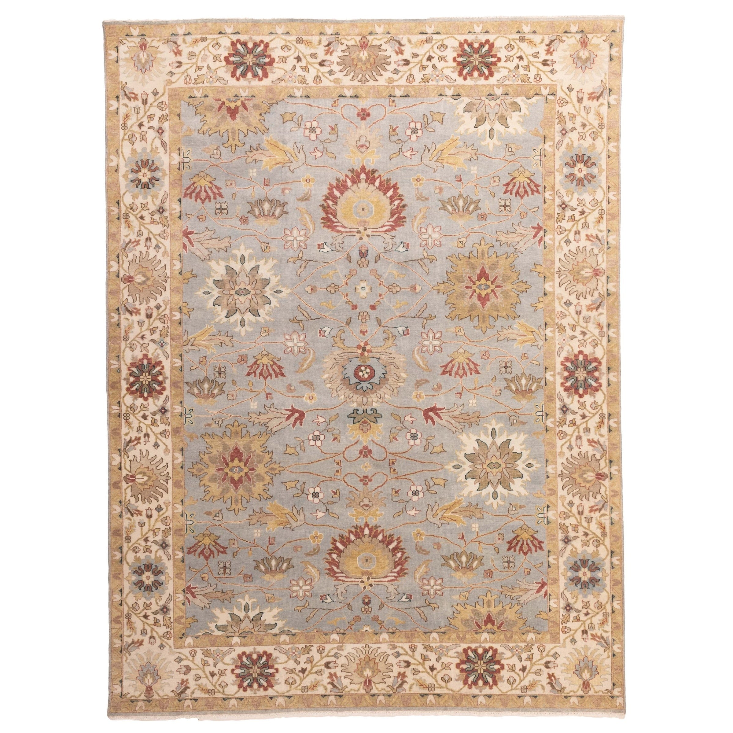 Ecarpetgallery Hand Knotted Jules Serapi Light Denim Blue Wool Rug 811 X 1111