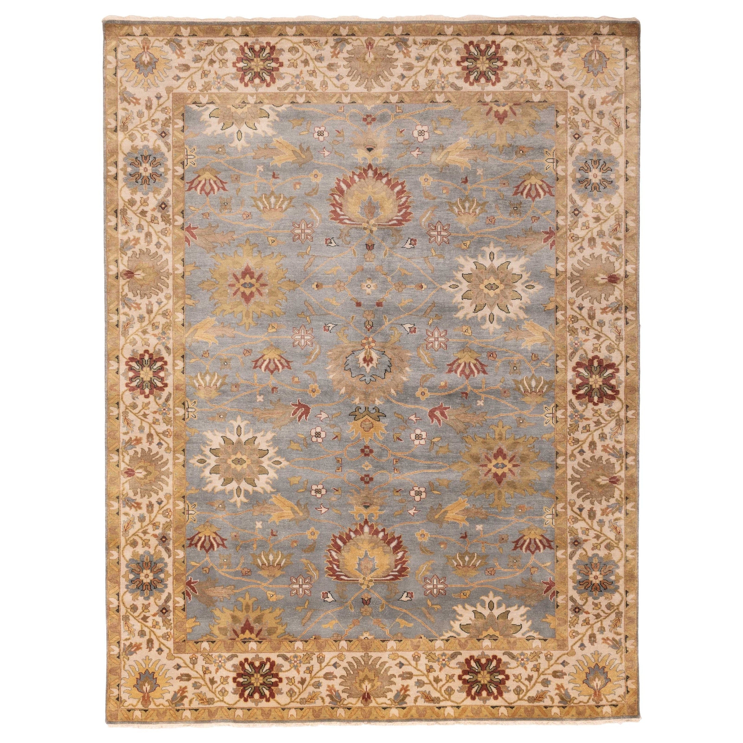 Ecarpetgallery Hand Knotted Jules Serapi Light Denim Blue Wool Rug 811 X 1111