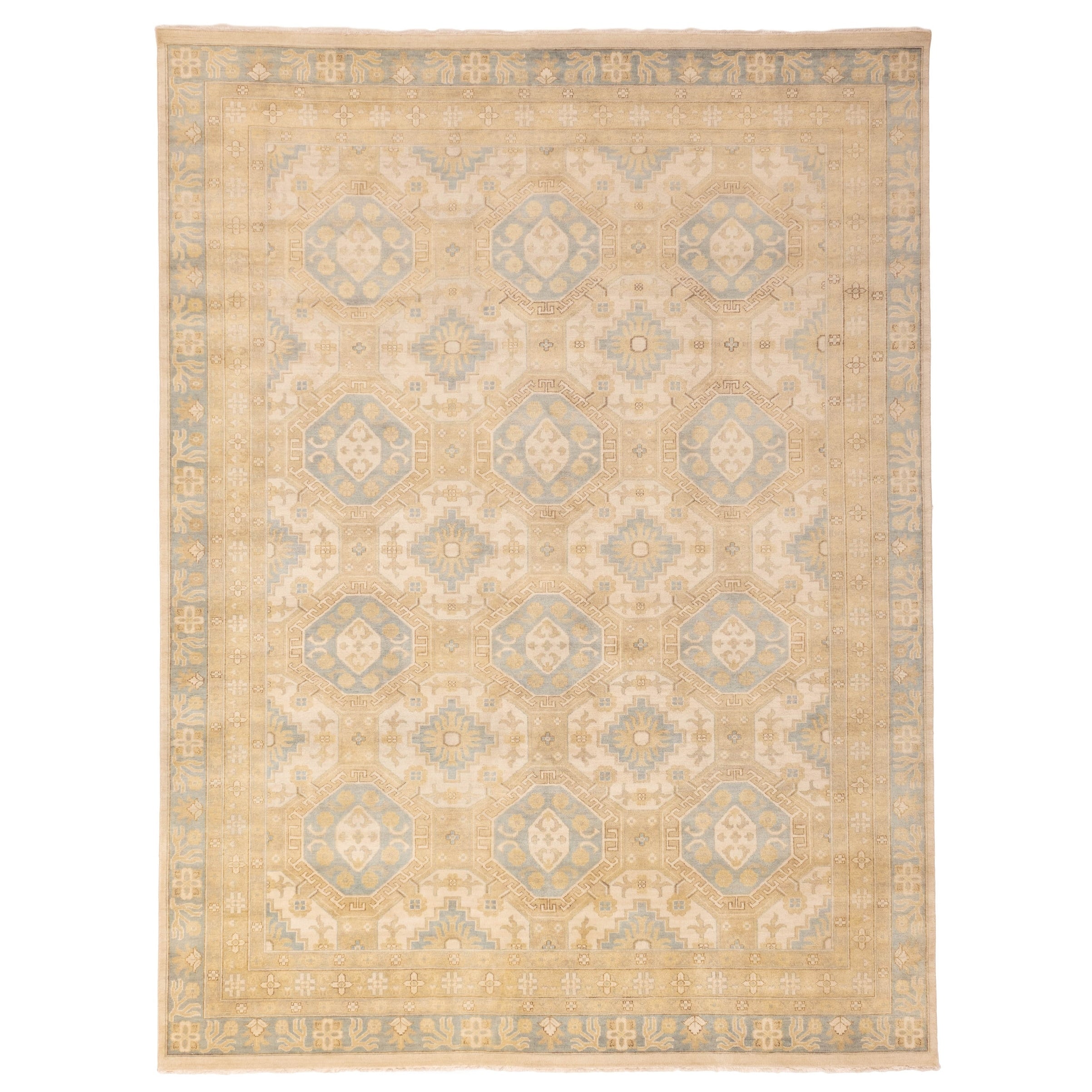 Ecarpetgallery Hand Knotted Jules Serapi Light Khaki Wool Rug 811 X 1111