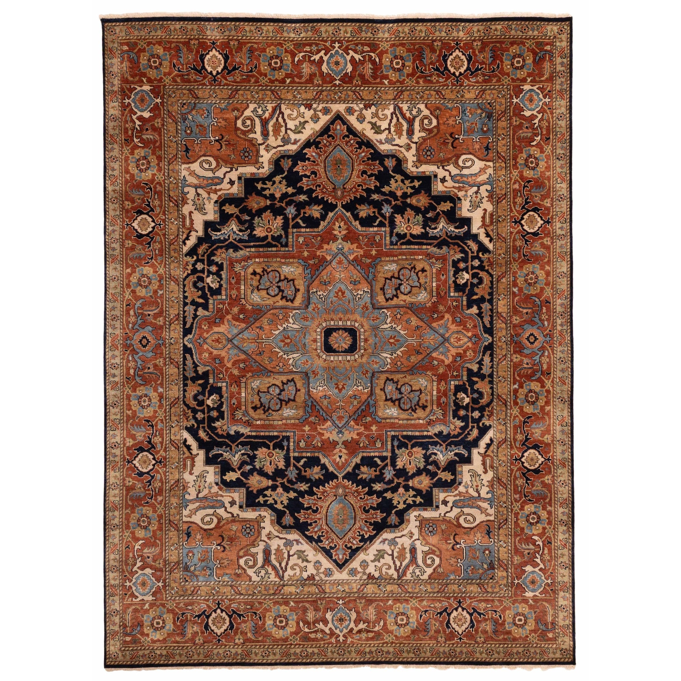 Ecarpetgallery Hand Knotted Jules Sultane Dark Navy Wool Rug 88 X 119