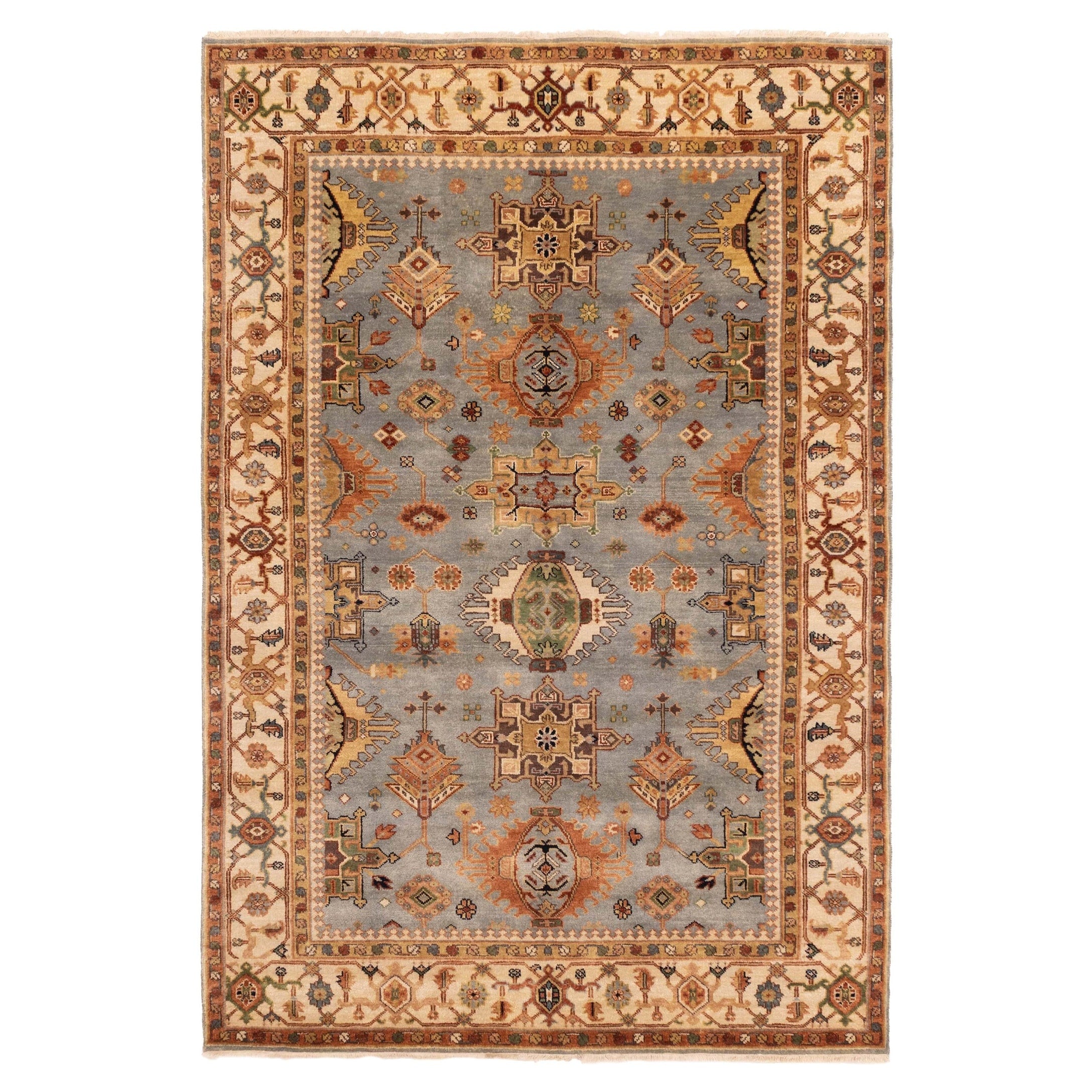 Ecarpetgallery Hand Knotted Jules Sultane Light Denim Blue Wool Rug 510 X 89
