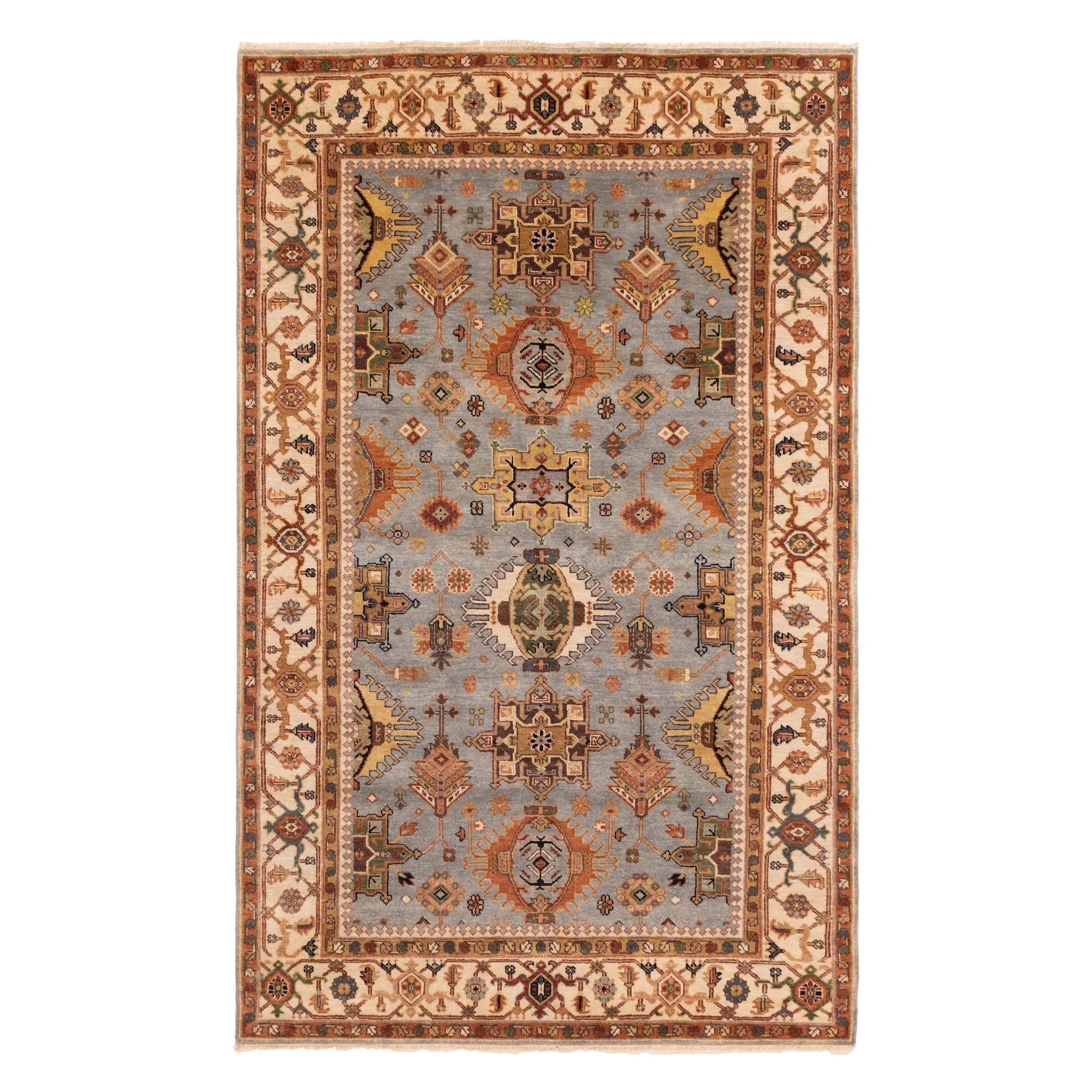 Ecarpetgallery Hand Knotted Jules Sultane Light Denim Blue Wool Rug 58 X 811