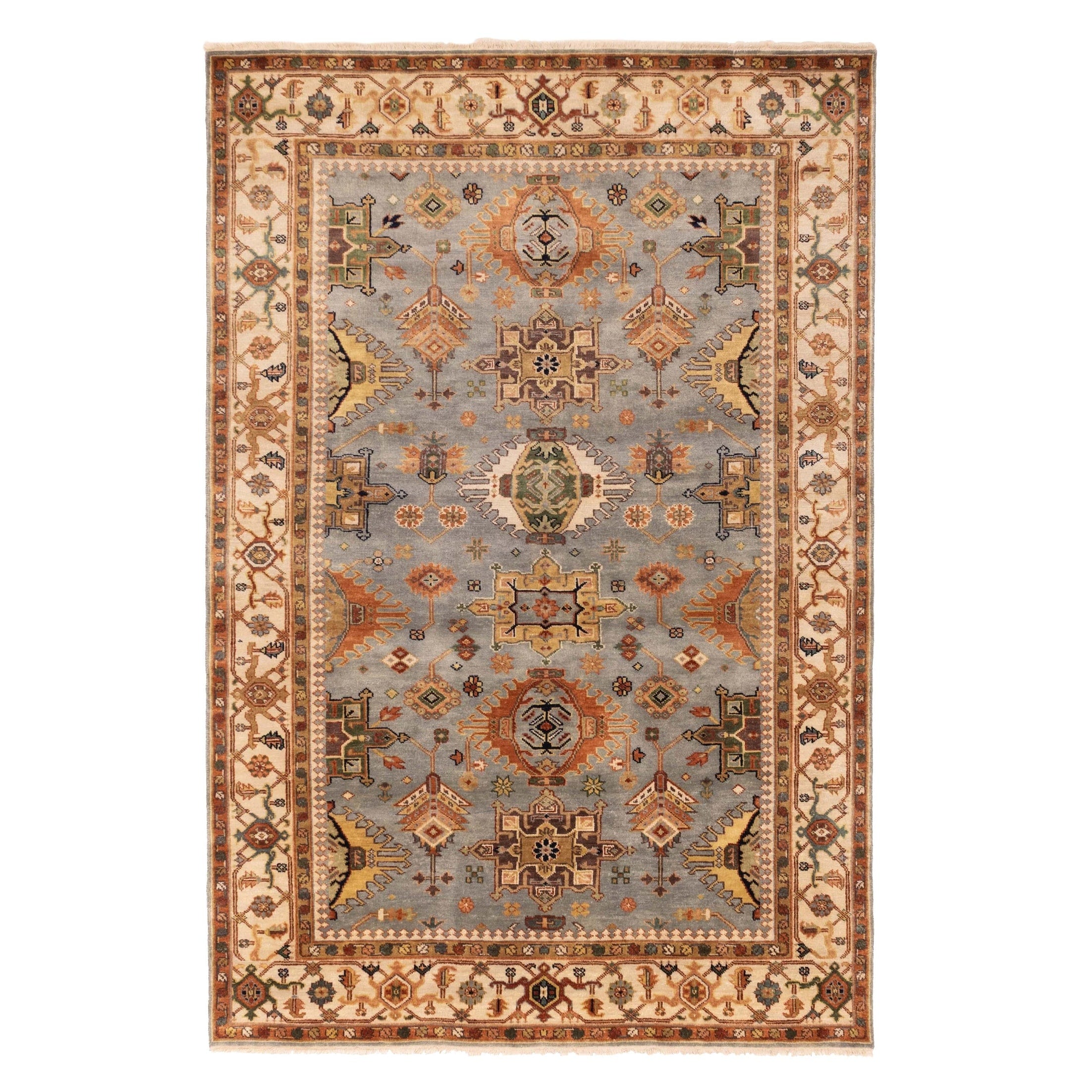 Ecarpetgallery Hand Knotted Jules Sultane Light Denim Blue Wool Rug 60 X 90