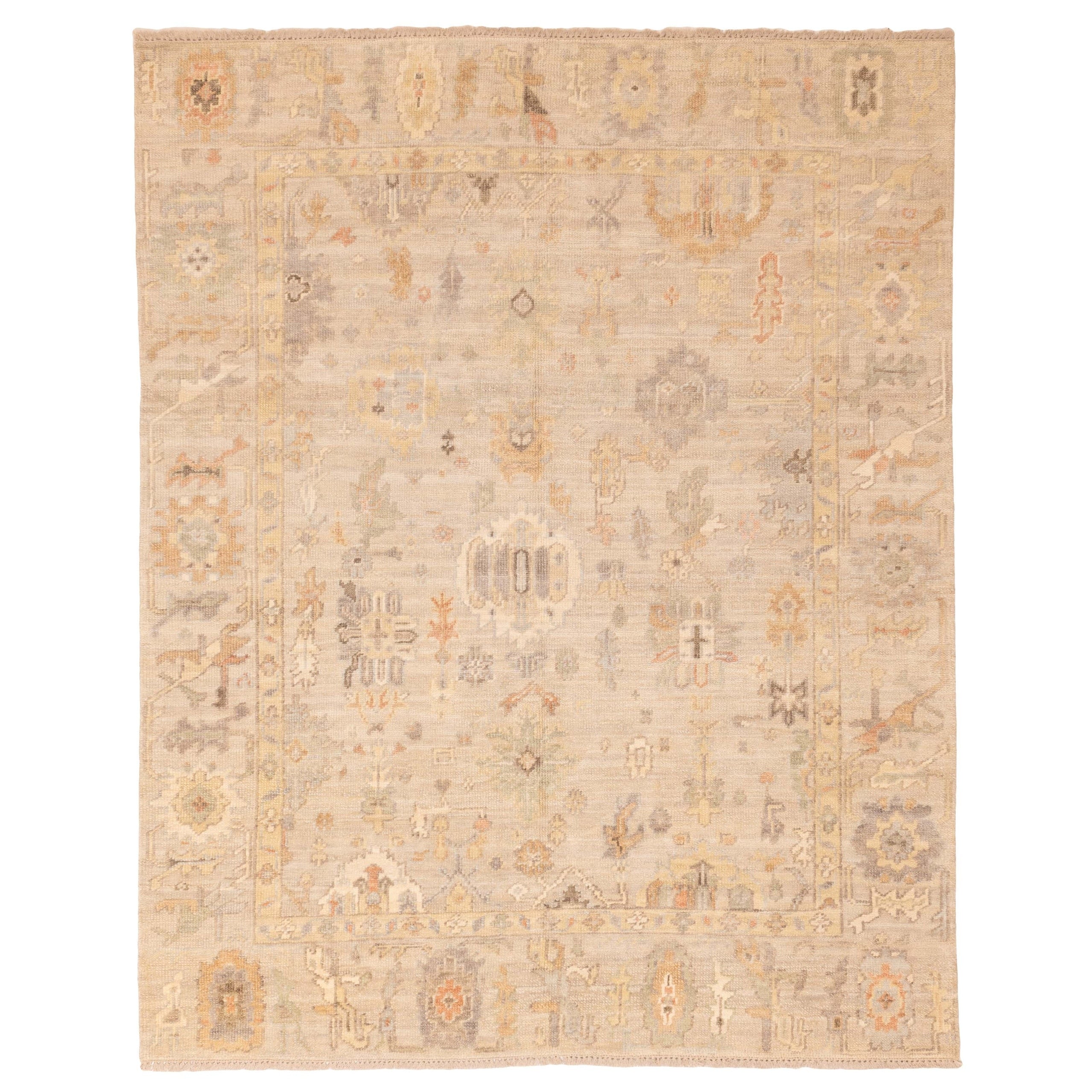 Ecarpetgallery Hand Knotted Kavya Oushak Beige Wool Rug 81 X 99