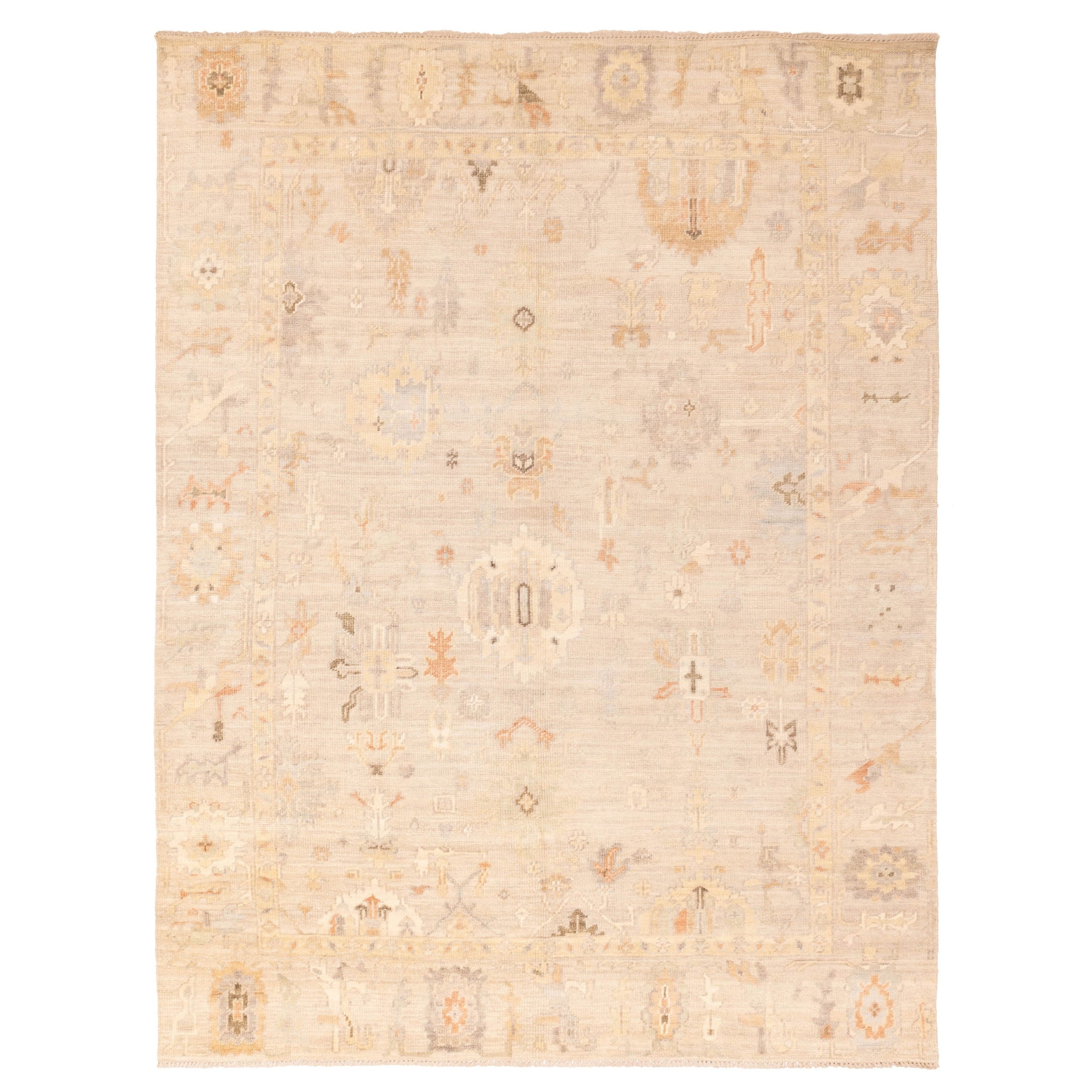 Ecarpetgallery Hand Knotted Kavya Oushak Beige Wool Rug 91 X 121