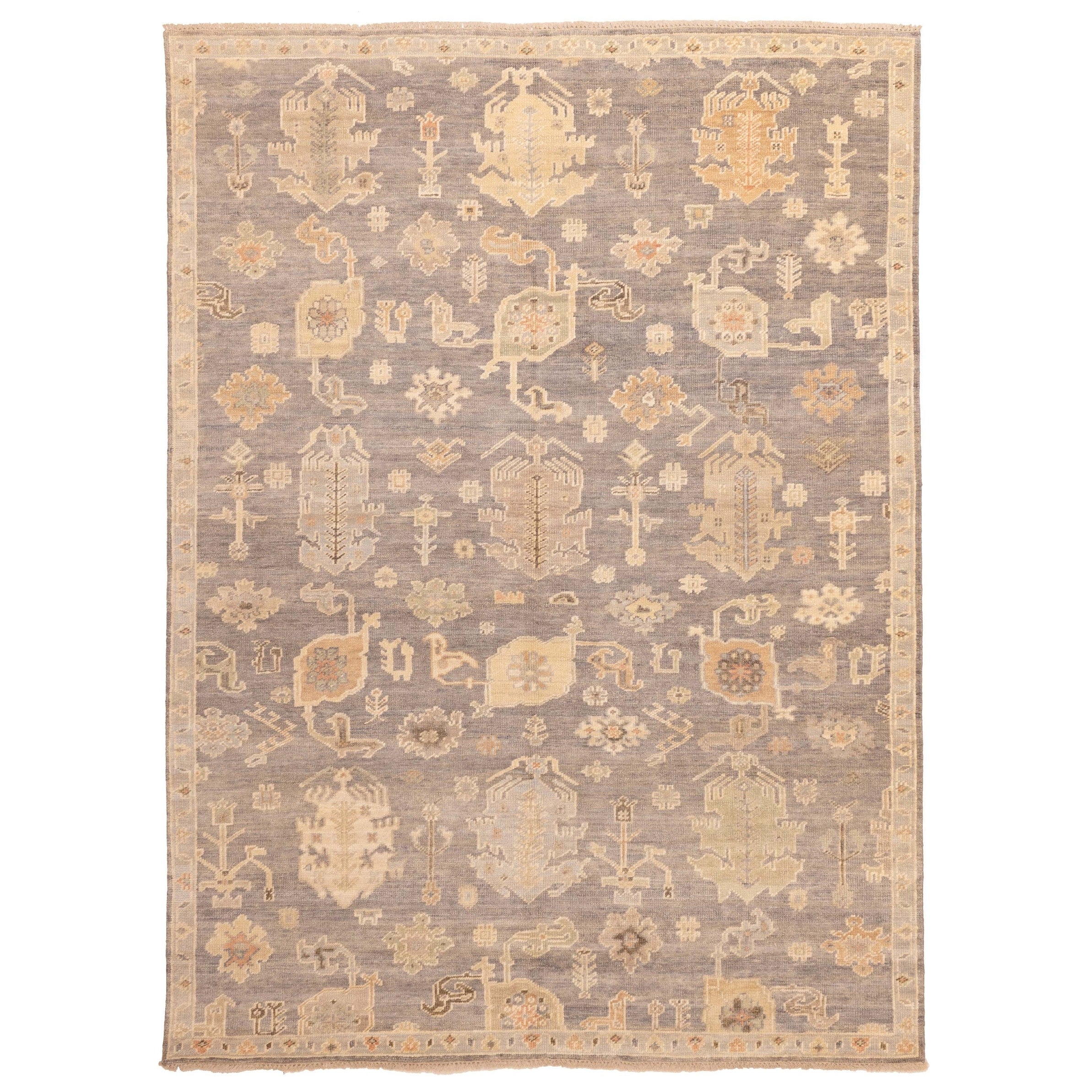 Ecarpetgallery Hand Knotted Kavya Oushak Dark Grey Wool Rug 810 X 1111