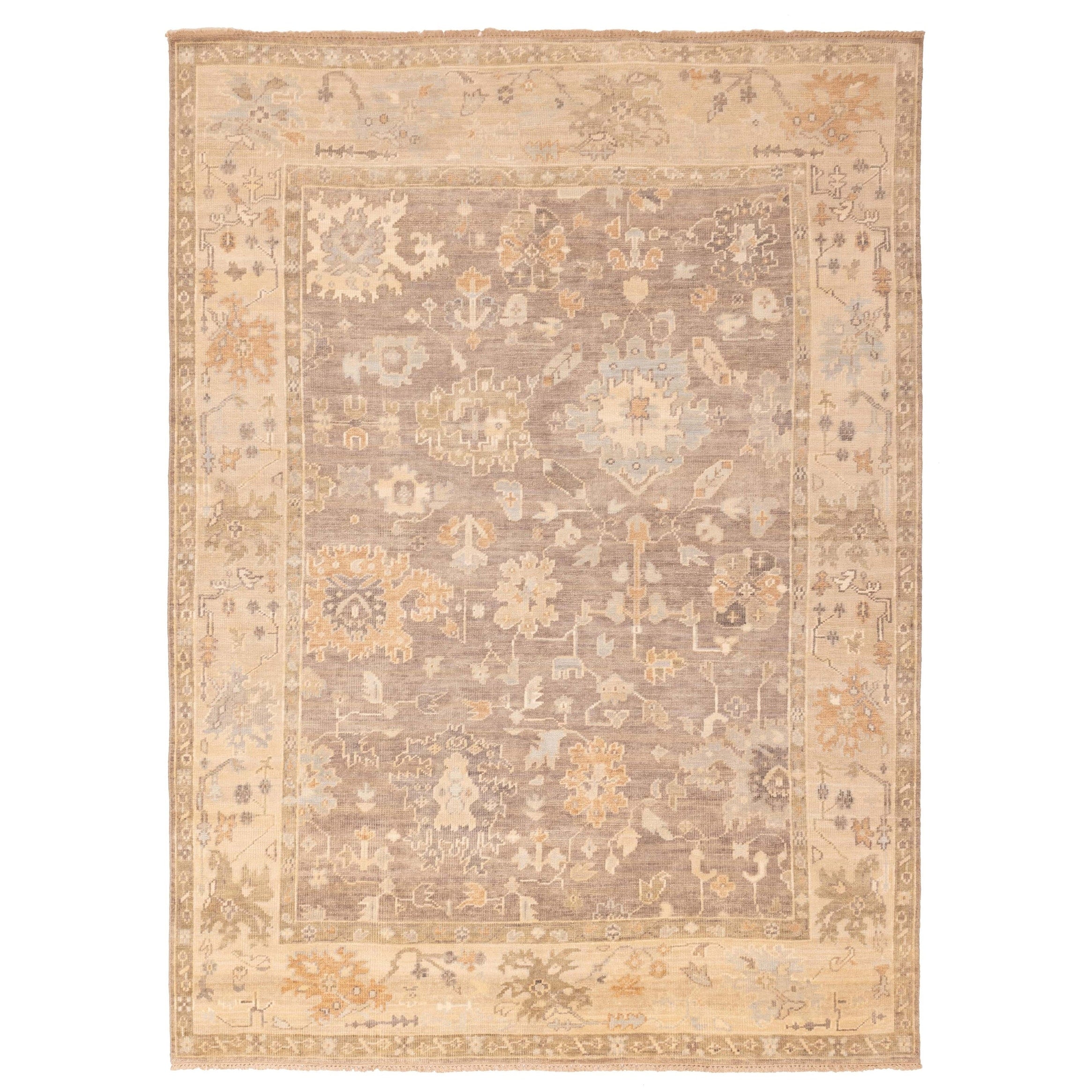 Ecarpetgallery Hand Knotted Kavya Oushak Dark Grey Wool Rug 811 X 1111