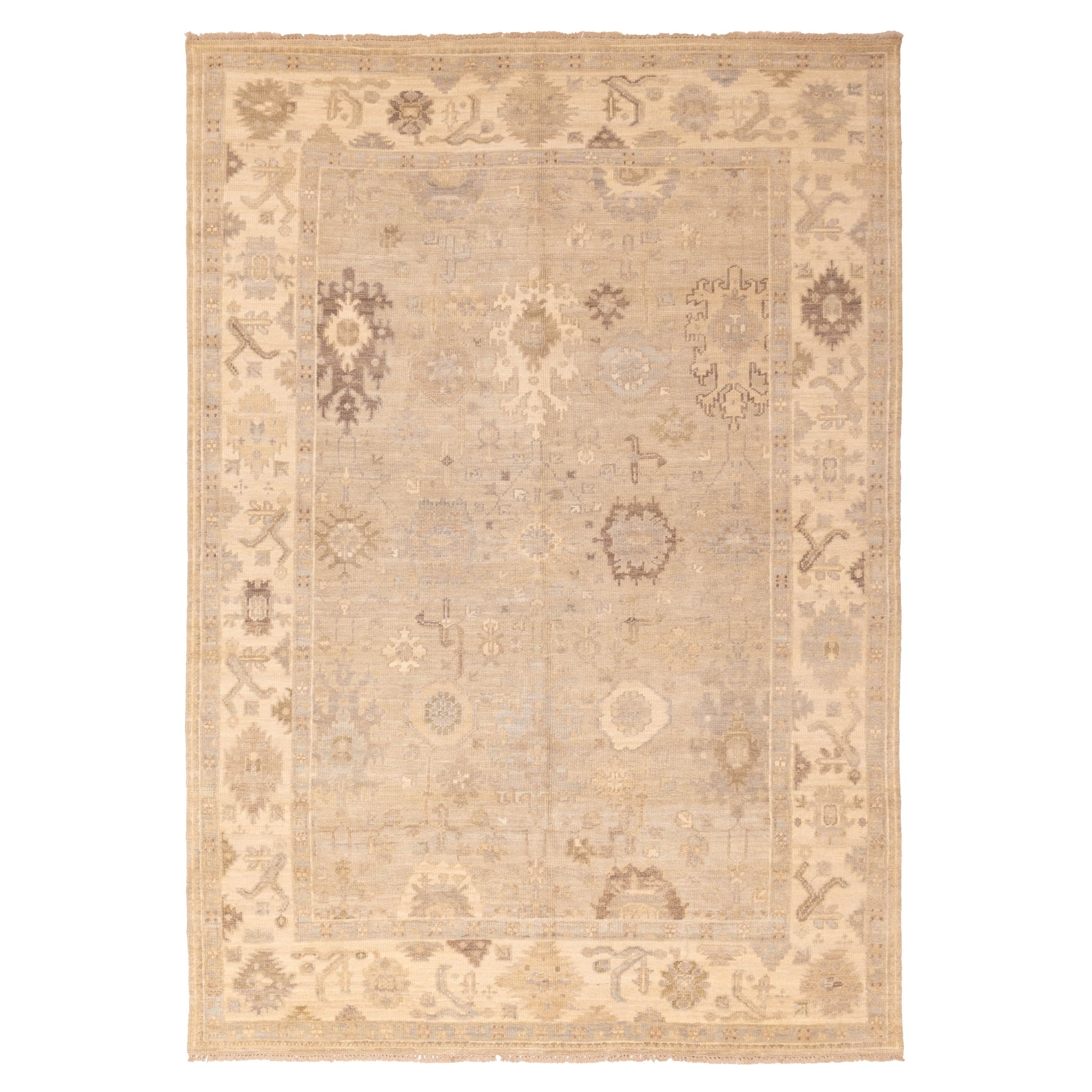 Ecarpetgallery Hand Knotted Kavya Oushak Light Grey Wool Rug 811 X 123