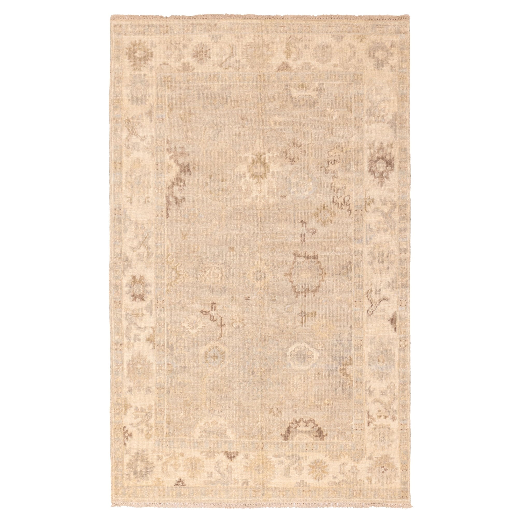 Ecarpetgallery Hand Knotted Kavya Oushak Light Grey Wool Rug 510 X 91