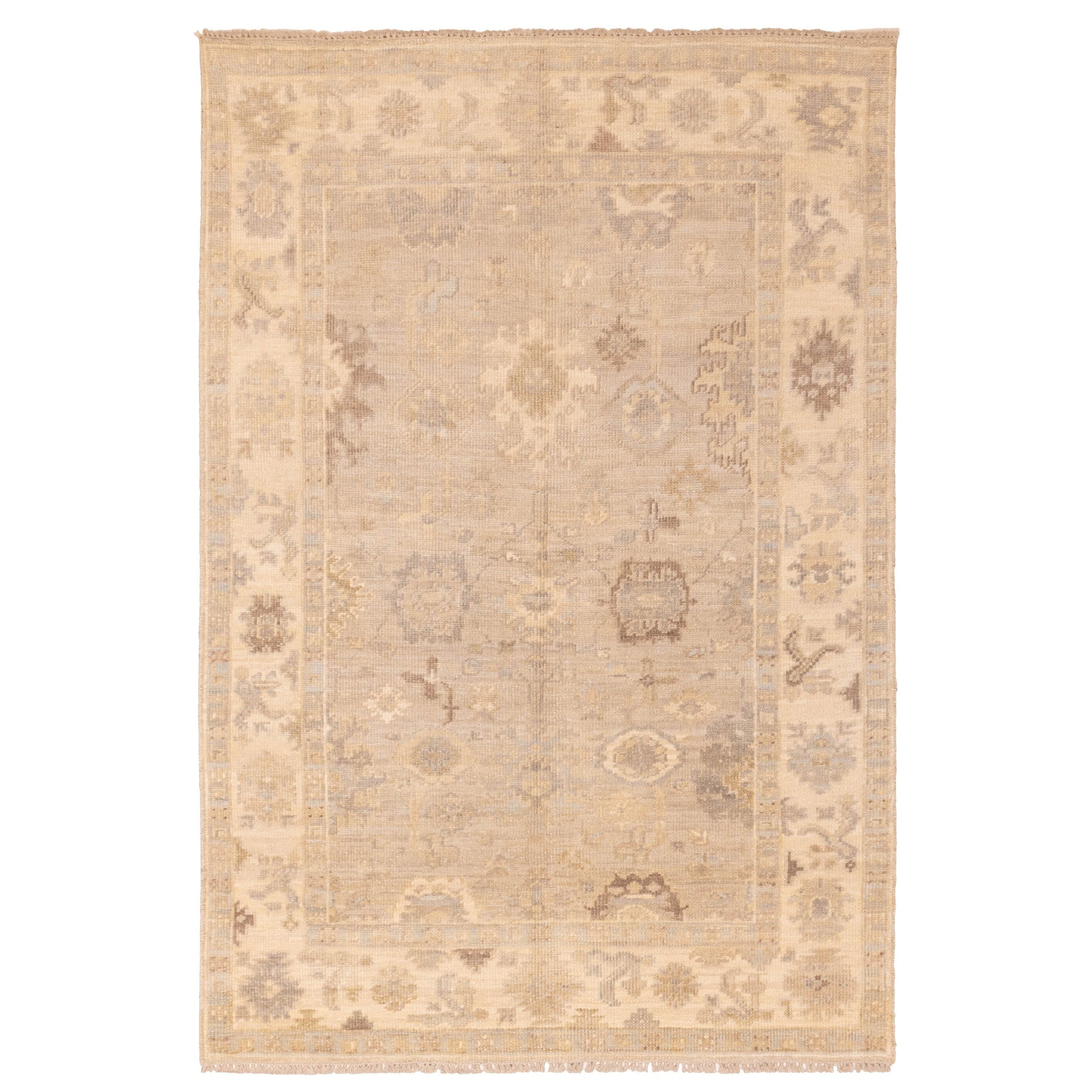 Ecarpetgallery Hand Knotted Kavya Oushak Light Grey Wool Rug 511 X 810