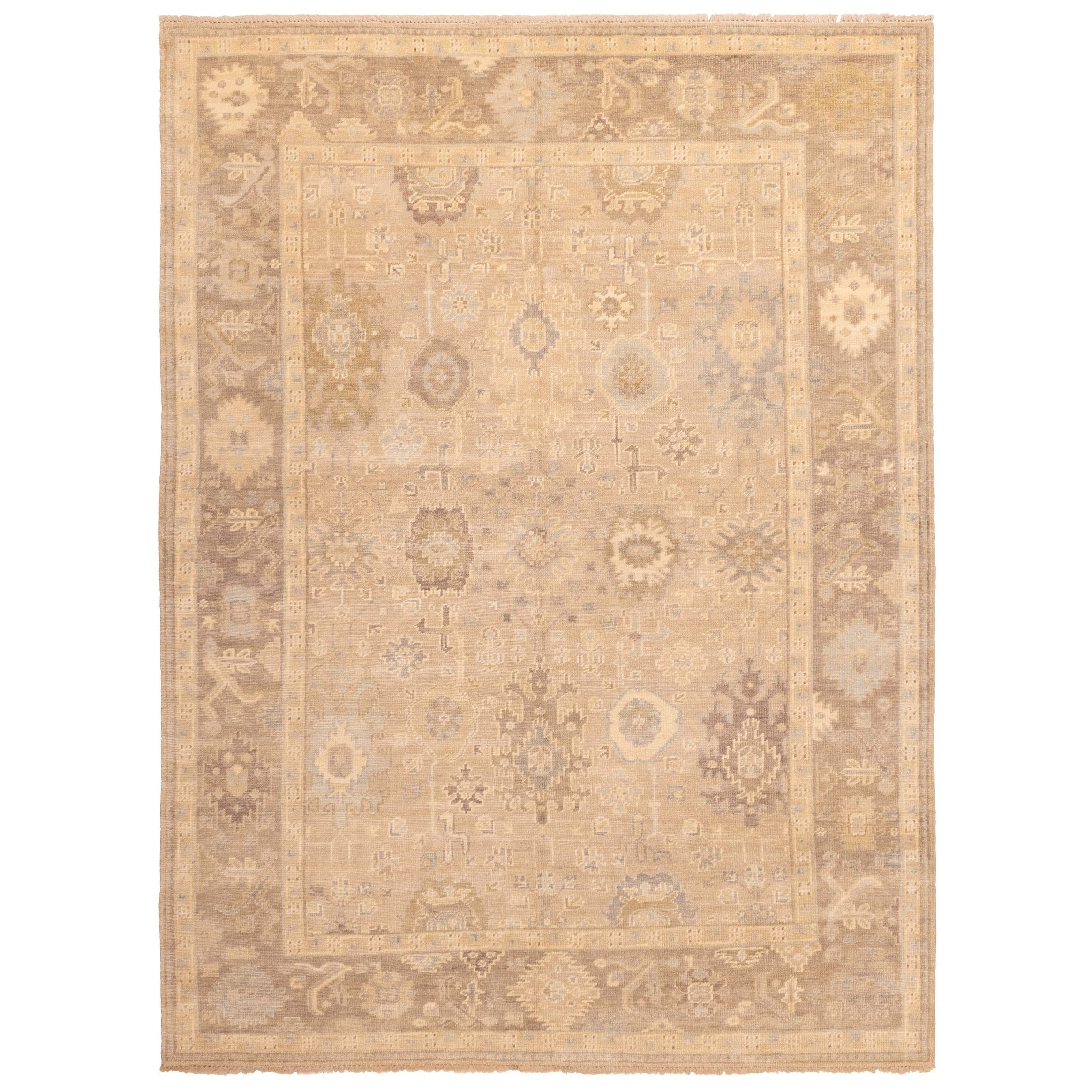 Ecarpetgallery Hand Knotted Kavya Oushak Tan Wool Rug 90 X 1111