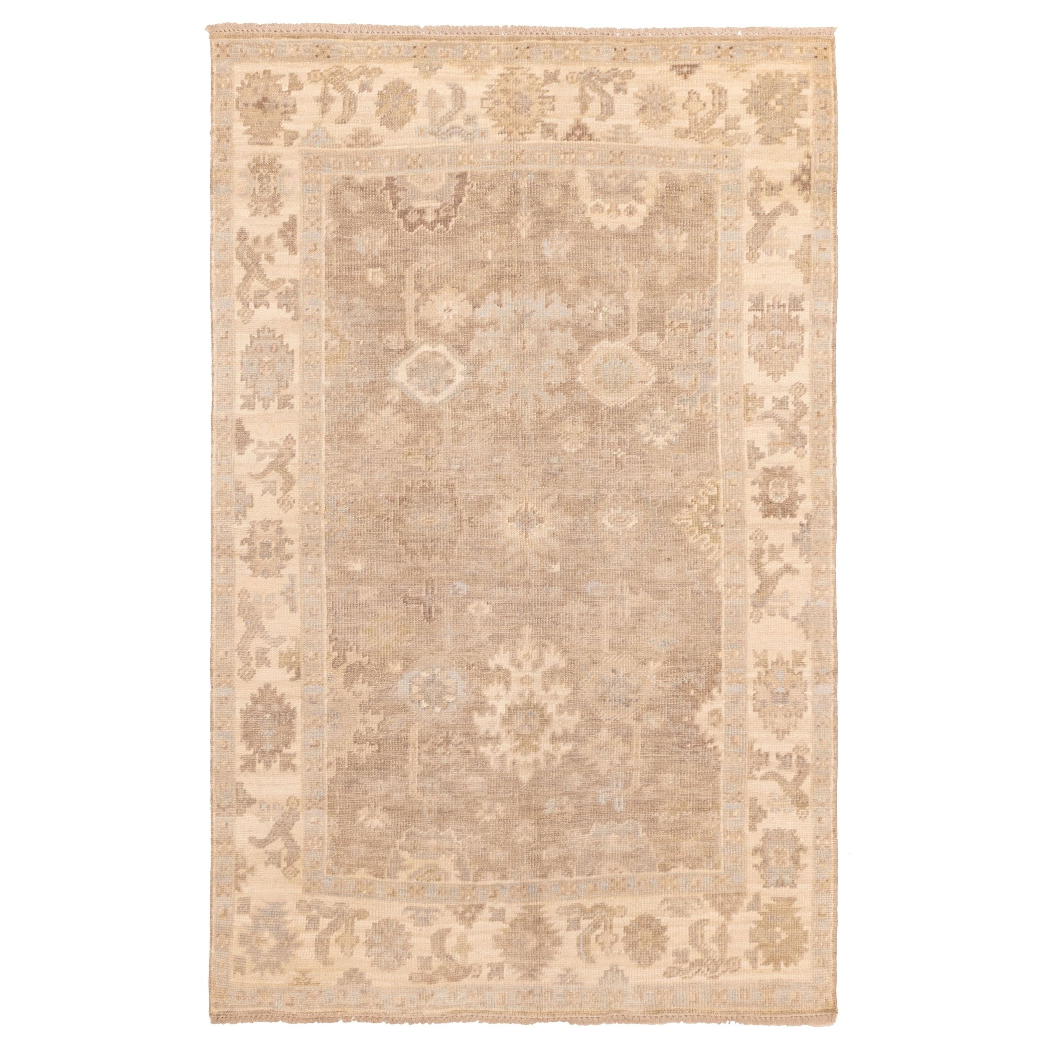 Ecarpetgallery Hand Knotted Kavya Oushak Taupe Wool Rug 511 X 92