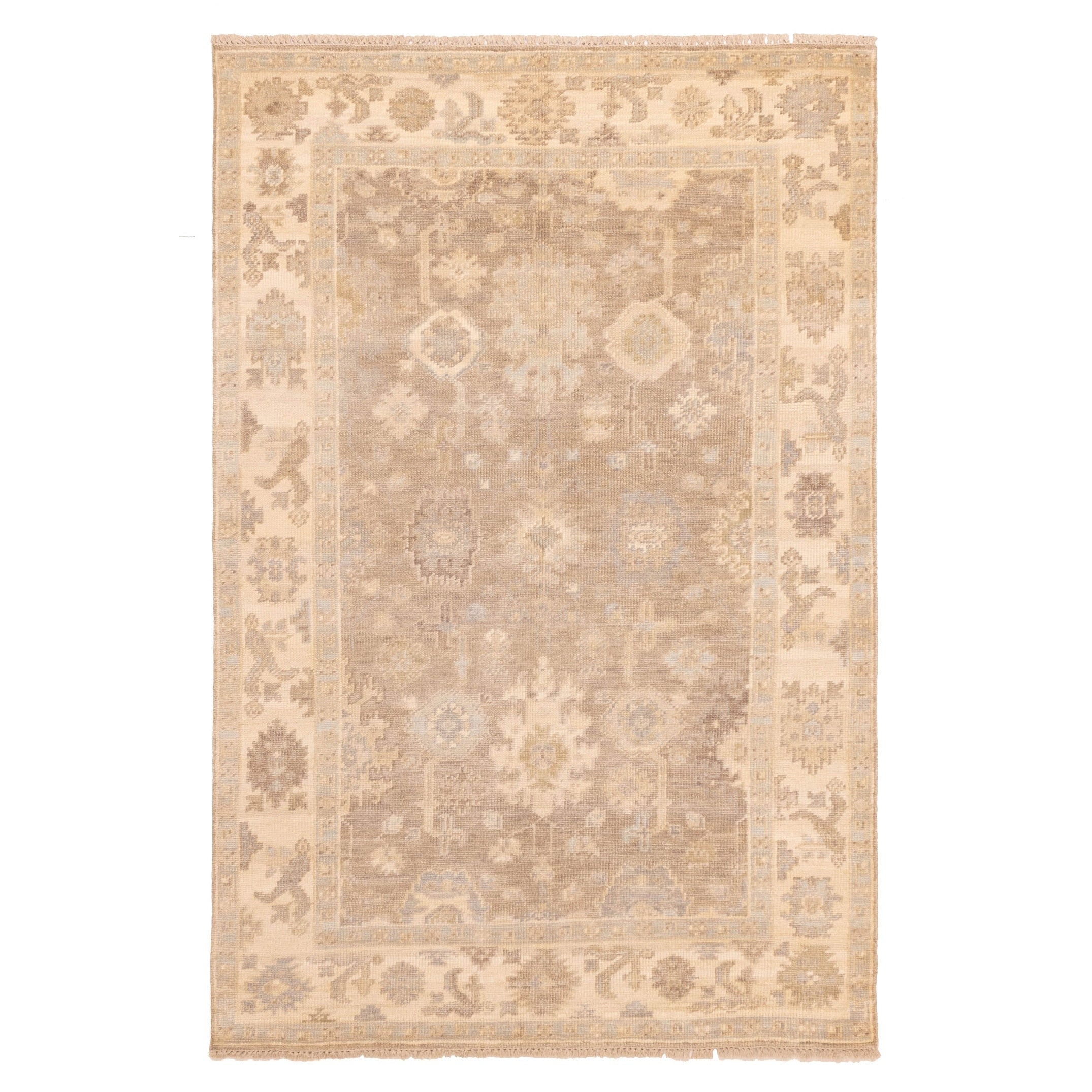 Ecarpetgallery Hand Knotted Kavya Oushak Taupe Wool Rug 511 X 92