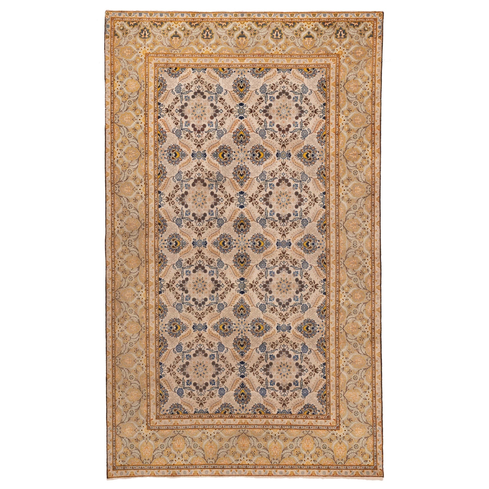 Ecarpetgallery Hand Knotted Kayseri Vintage Cream Wool Rug 61 X 102