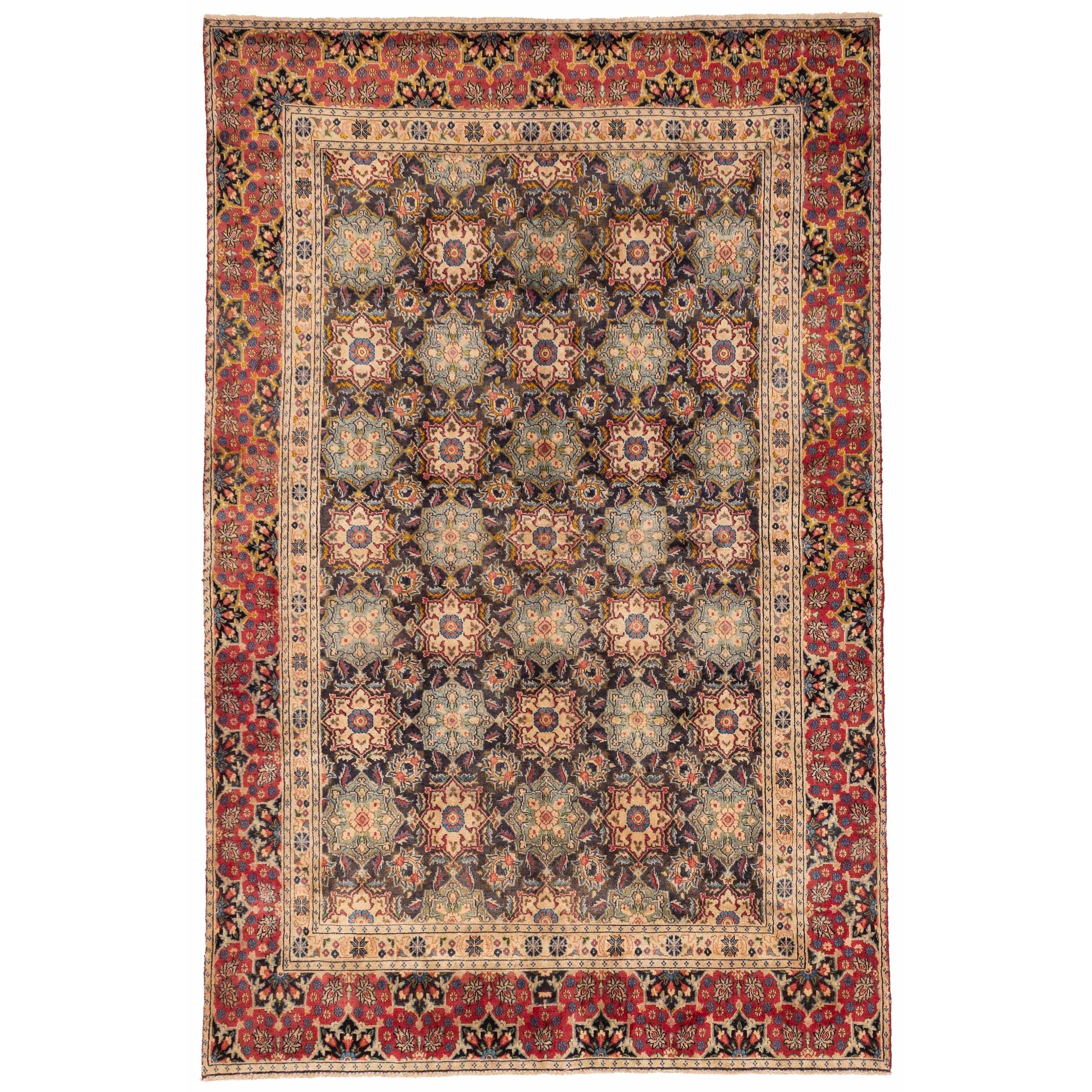 Ecarpetgallery Hand Knotted Kayseri Vintage Dark Navy Wool Rug 59 X 89