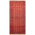 Hand Knotted Khal Mohammadi Red Wool Rug 43 X 92 Runner 43 X 92