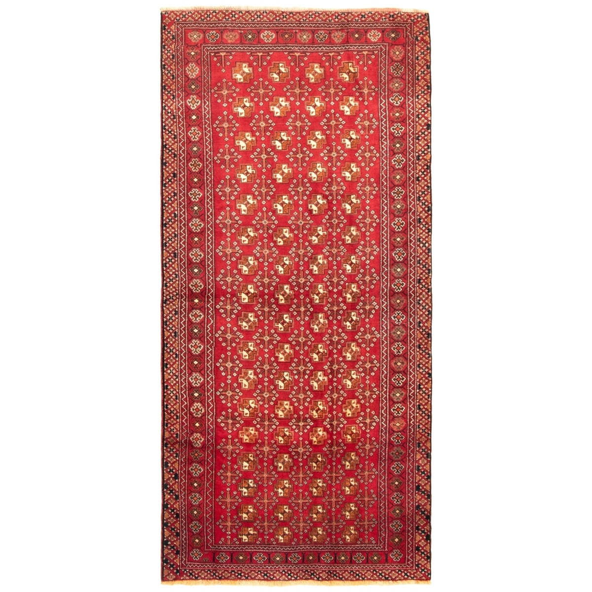Hand Knotted Khal Mohammadi Red Wool Rug 43 X 92 Runner 43 X 92