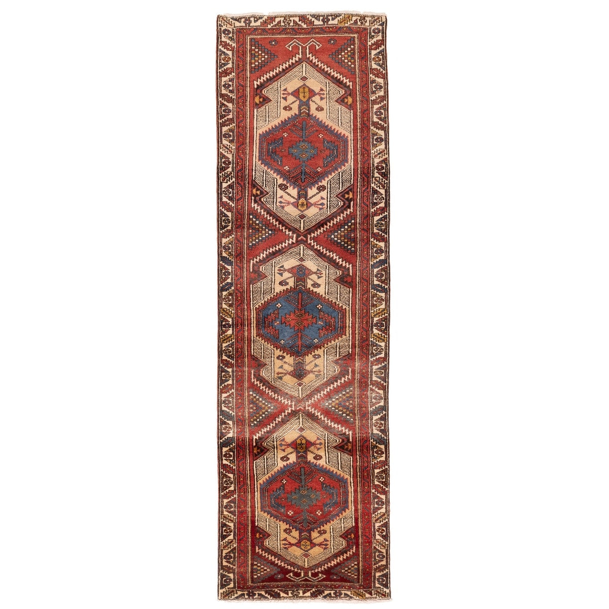 Ecarpetgallery Hand Knotted Konya Anatolian Cream Red Wool Rug 31 X 1011