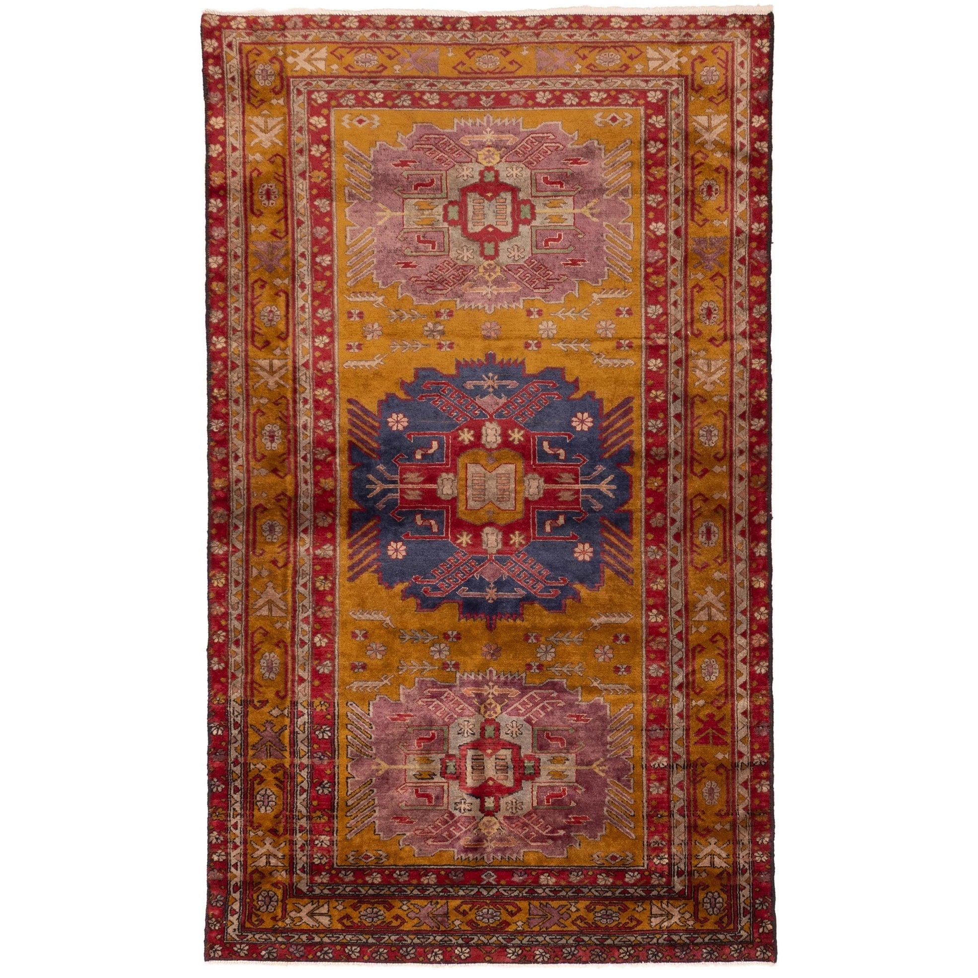 Ecarpetgallery Hand Knotted Konya Anatolian Dark Gold Wool Rug 40 X 69