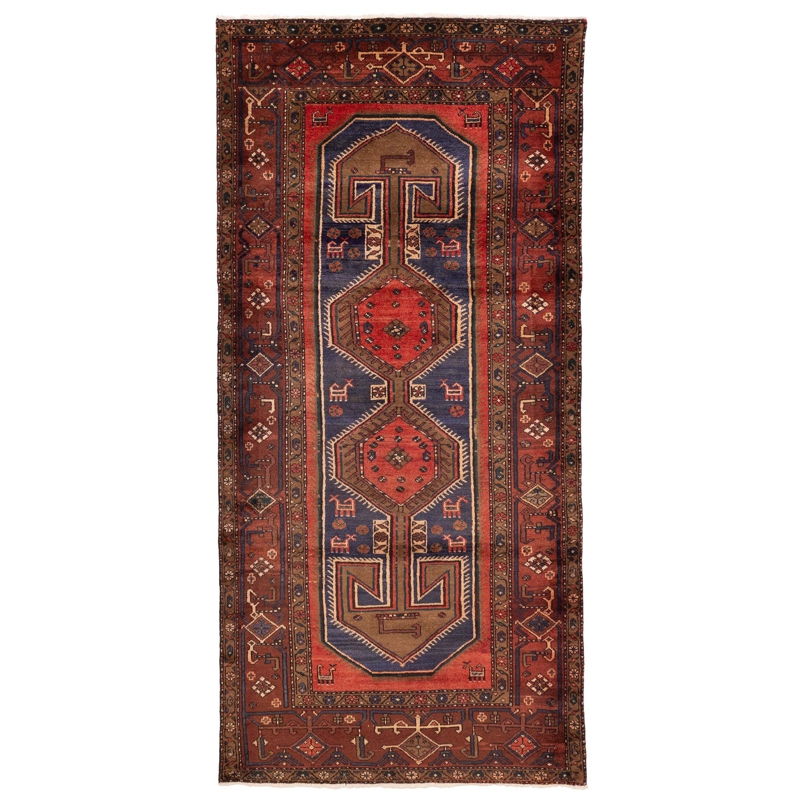 Ecarpetgallery Hand Knotted Konya Anatolian Dark Navy Red Wool Rug 49 X 105