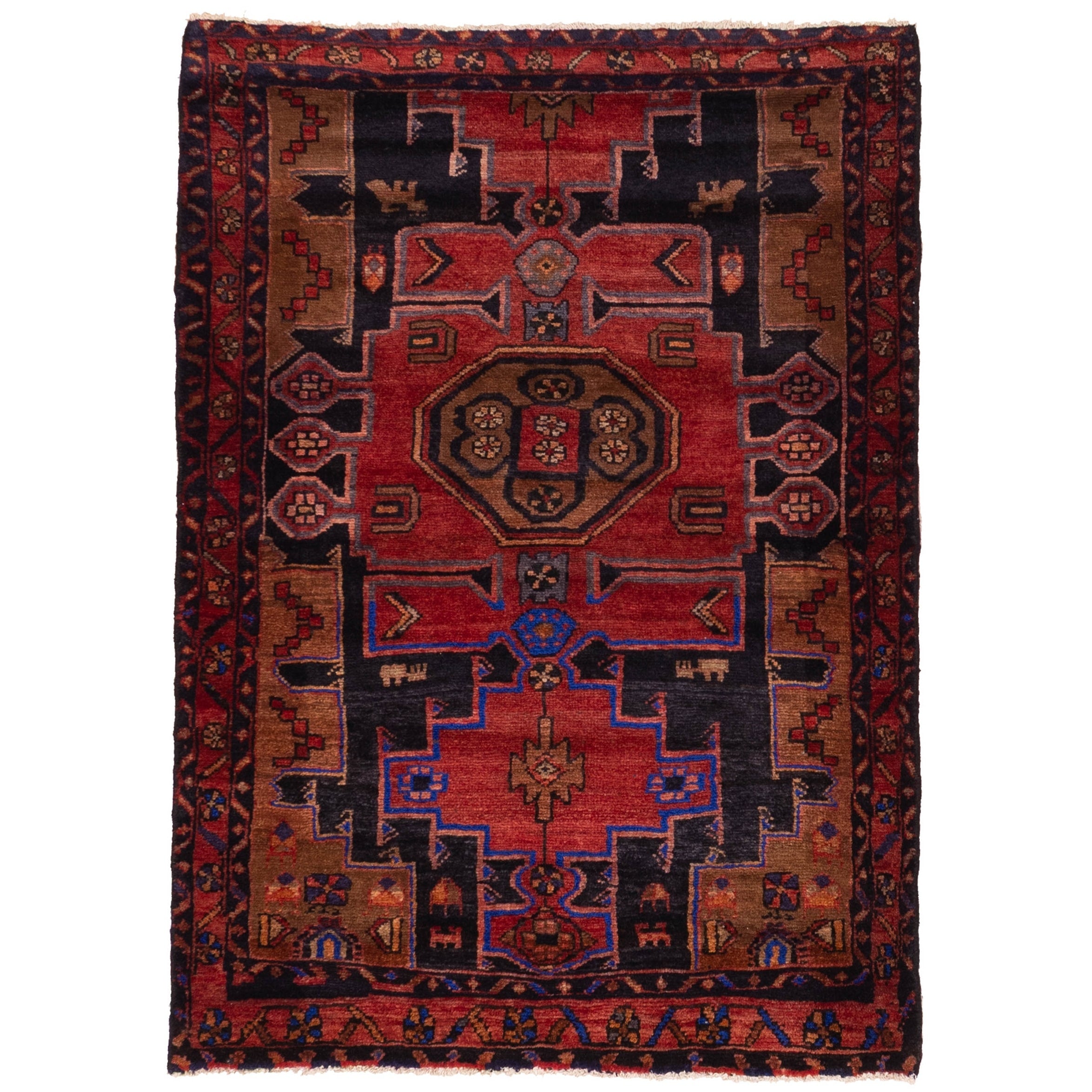 Ecarpetgallery Hand Knotted Konya Anatolian Dark Navy Red Wool Rug 310 X 51