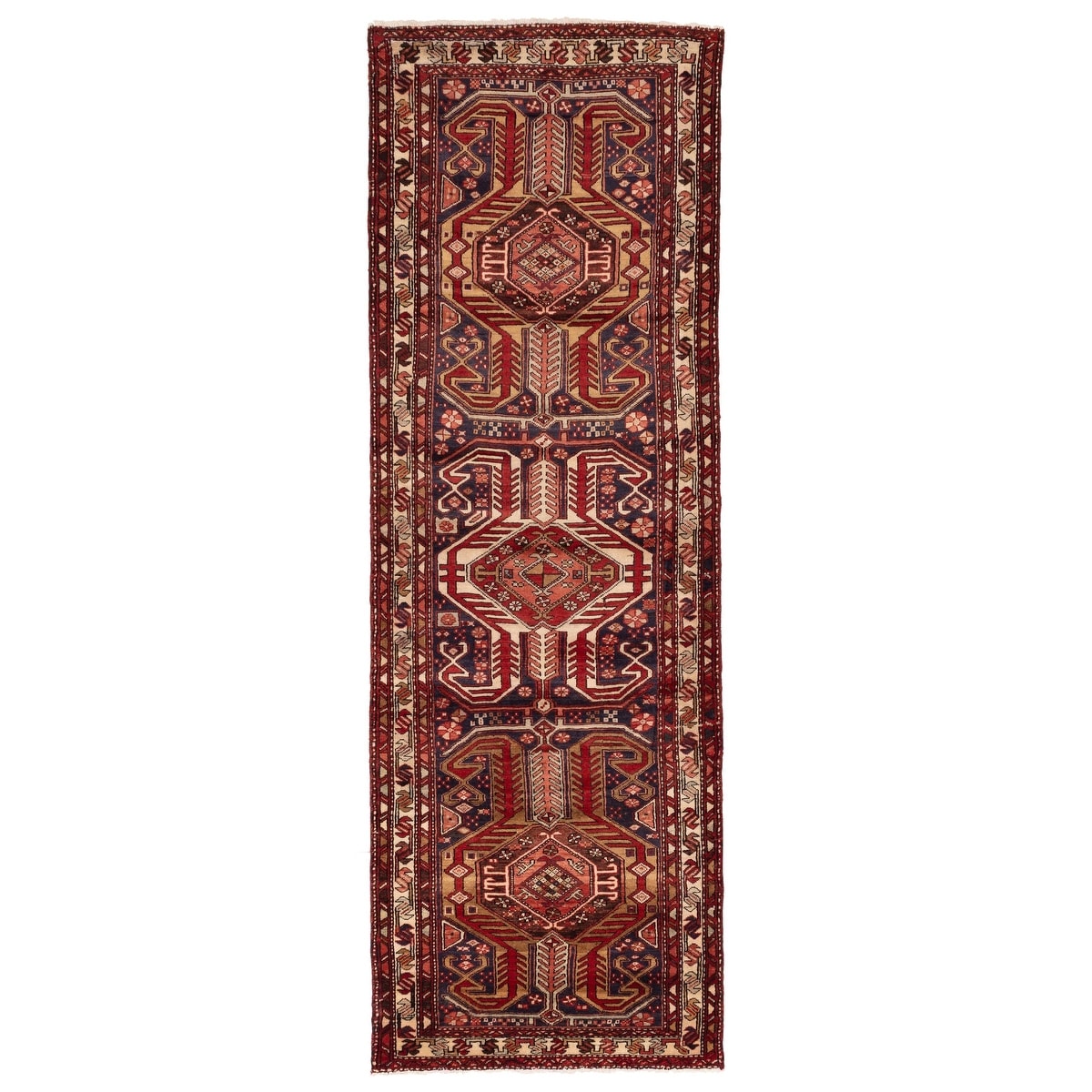 Ecarpetgallery Hand Knotted Konya Anatolian Dark Navy Red Wool Rug 310 X 104