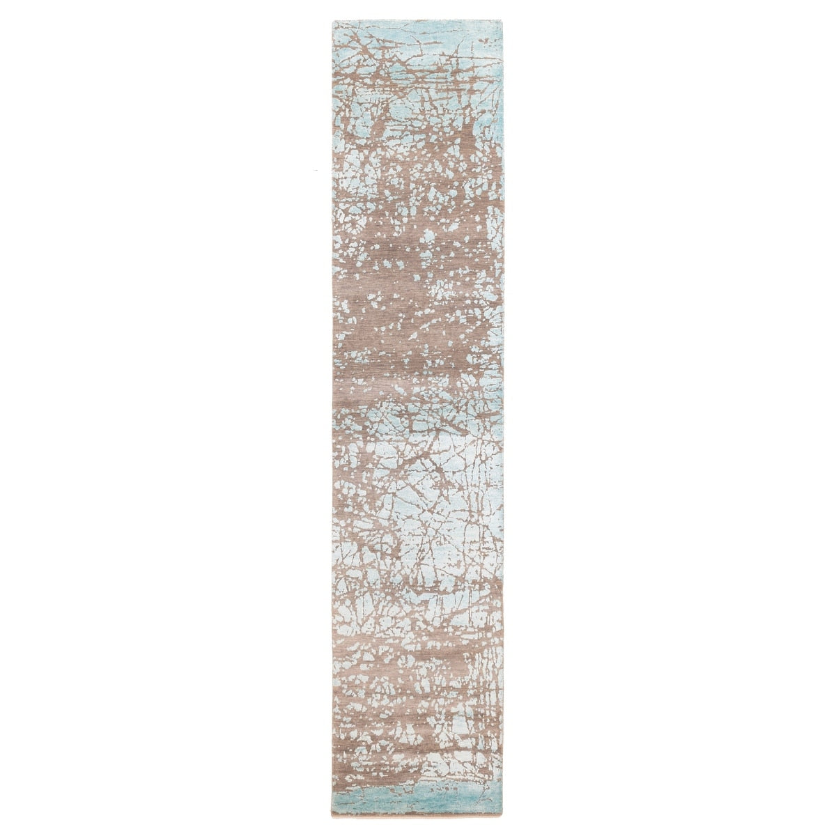 Ecarpetgallery Hand Knotted Legacy Aqua Dark Grey Silk Wool Rug 26 X 1111