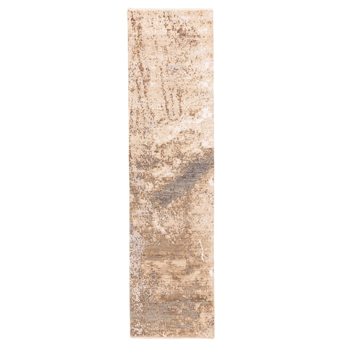 Ecarpetgallery Hand Knotted Legacy Beige Silk Wool Rug 26 X 102