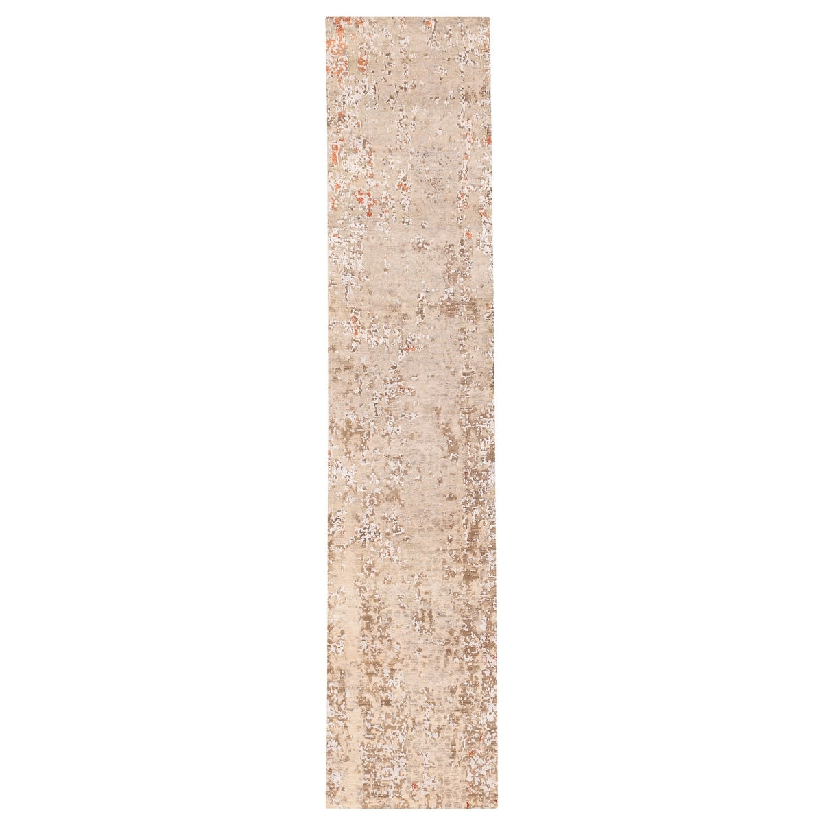 Ecarpetgallery Hand Knotted Legacy Beige Taupe Silk Wool Rug 25 X 120
