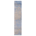 Ecarpetgallery Hand Knotted Legacy Blue Silk Wool Rug 25 X 121