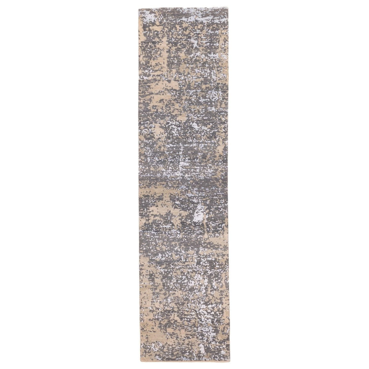 Ecarpetgallery Hand Knotted Legacy Charcoal Silk Wool Rug 26 X 103