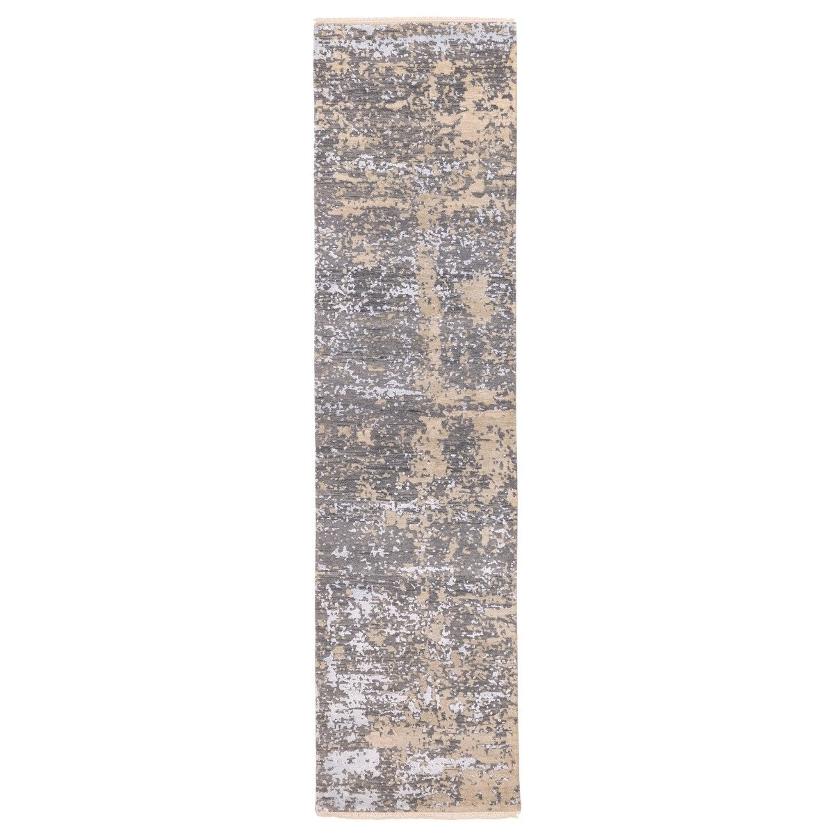 Ecarpetgallery Hand Knotted Legacy Charcoal Silk Wool Rug 26 X 103