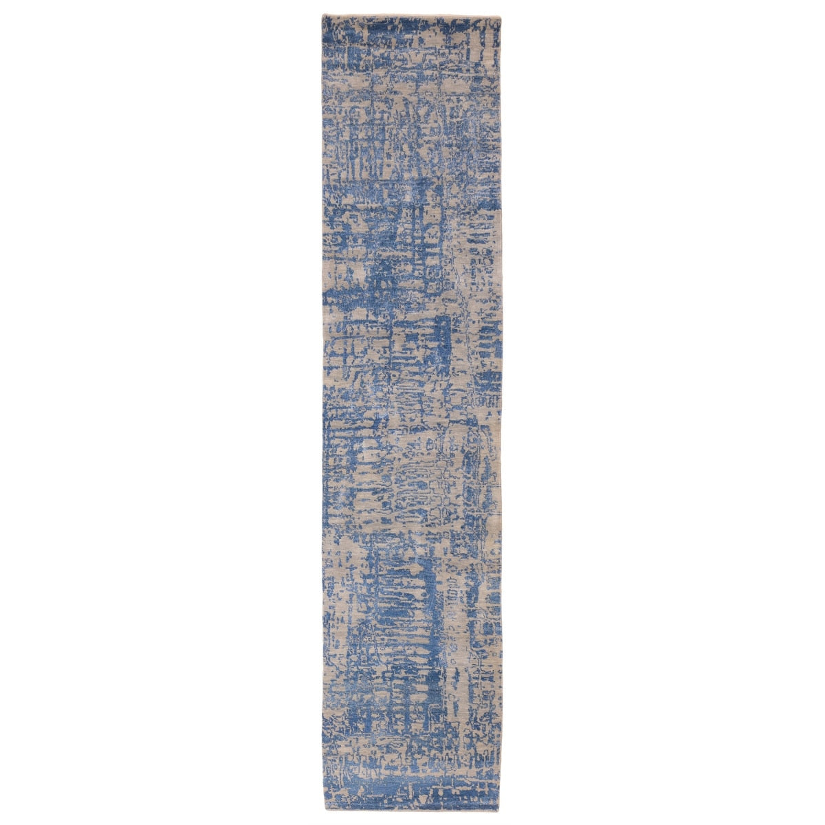 Ecarpetgallery Hand Knotted Legacy Dark Blue Silk Wool Rug 25 X 123