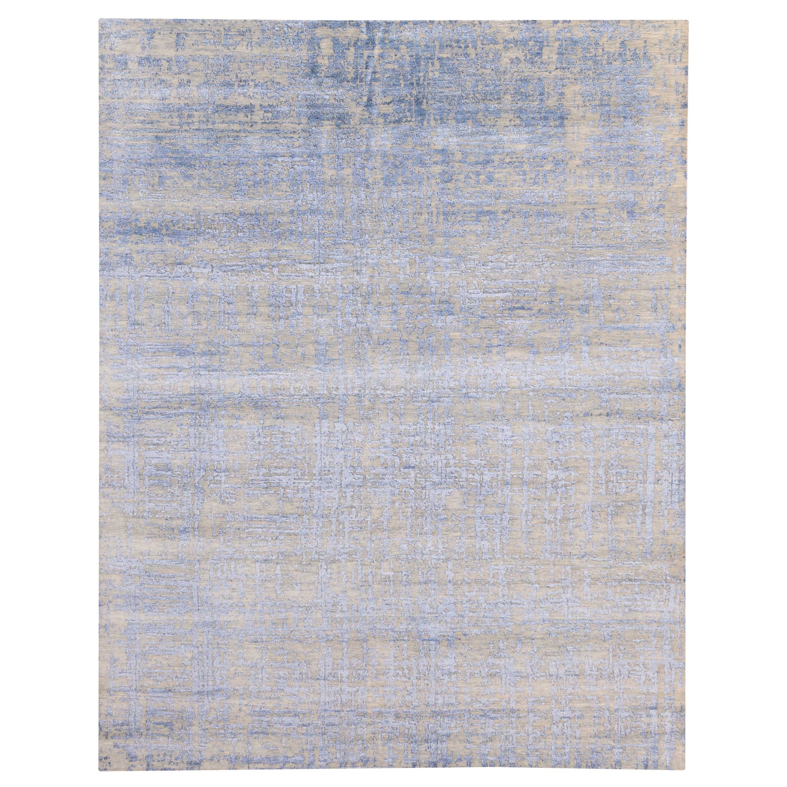 Ecarpetgallery Hand Knotted Legacy Dark Blue Silk Wool Rug 80 X 100