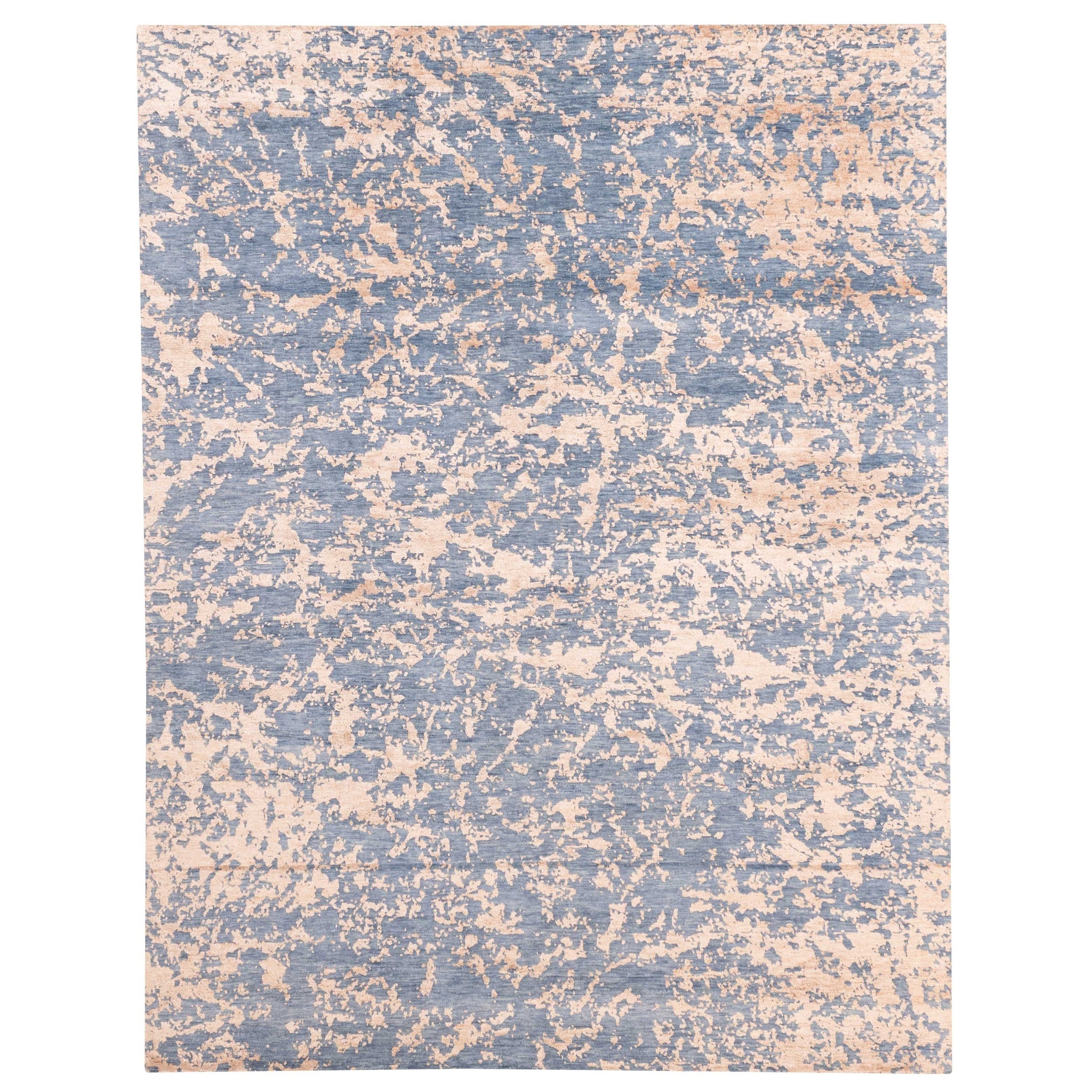 Ecarpetgallery Hand Knotted Legacy Dark Blue Silk Wool Rug 710 X 102