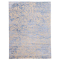 Ecarpetgallery Hand Knotted Legacy Dark Blue Light Khaki Silk Wool Rug 810 X 1110
