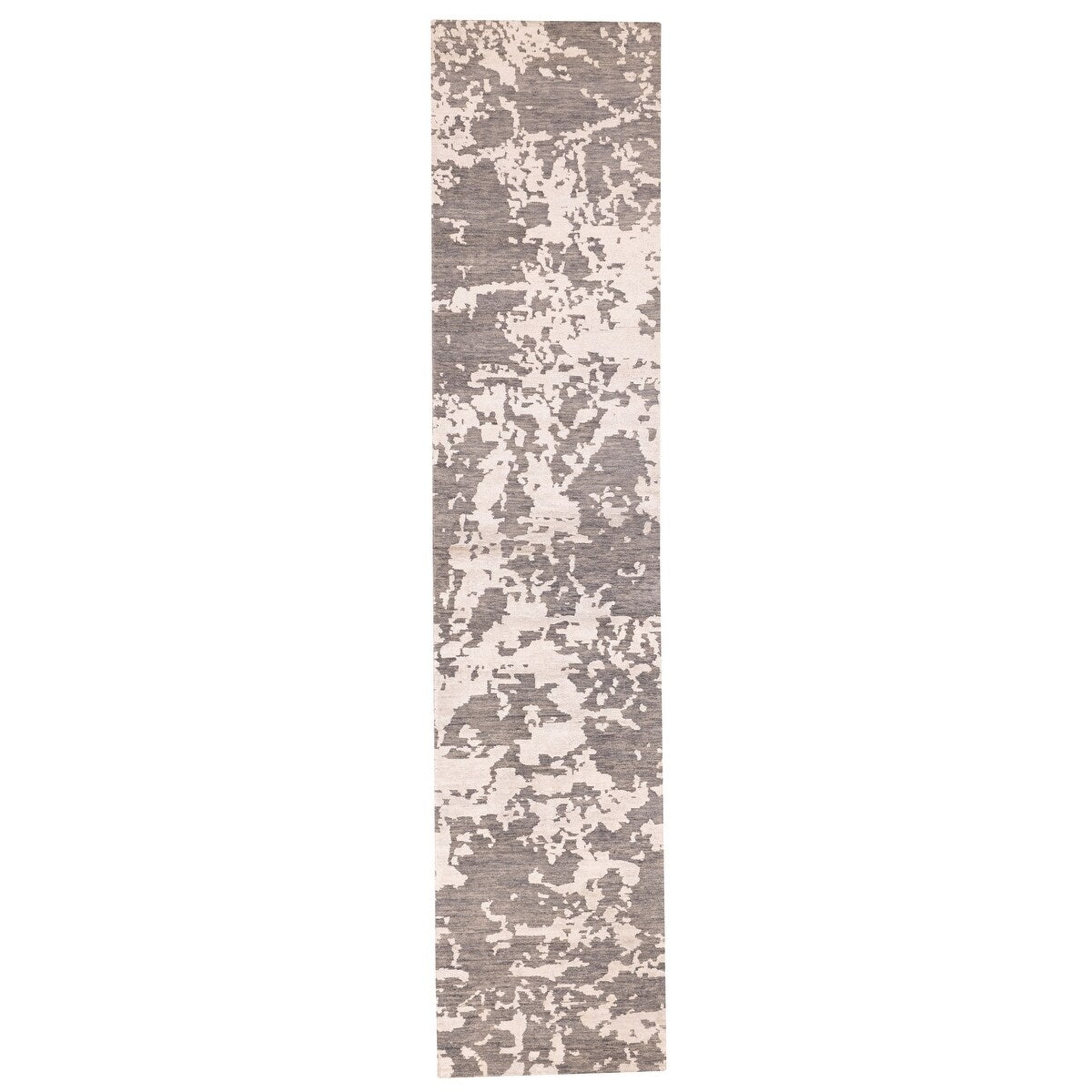 Ecarpetgallery Hand Knotted Legacy Dark Grey Silk Wool Rug 25 X 123