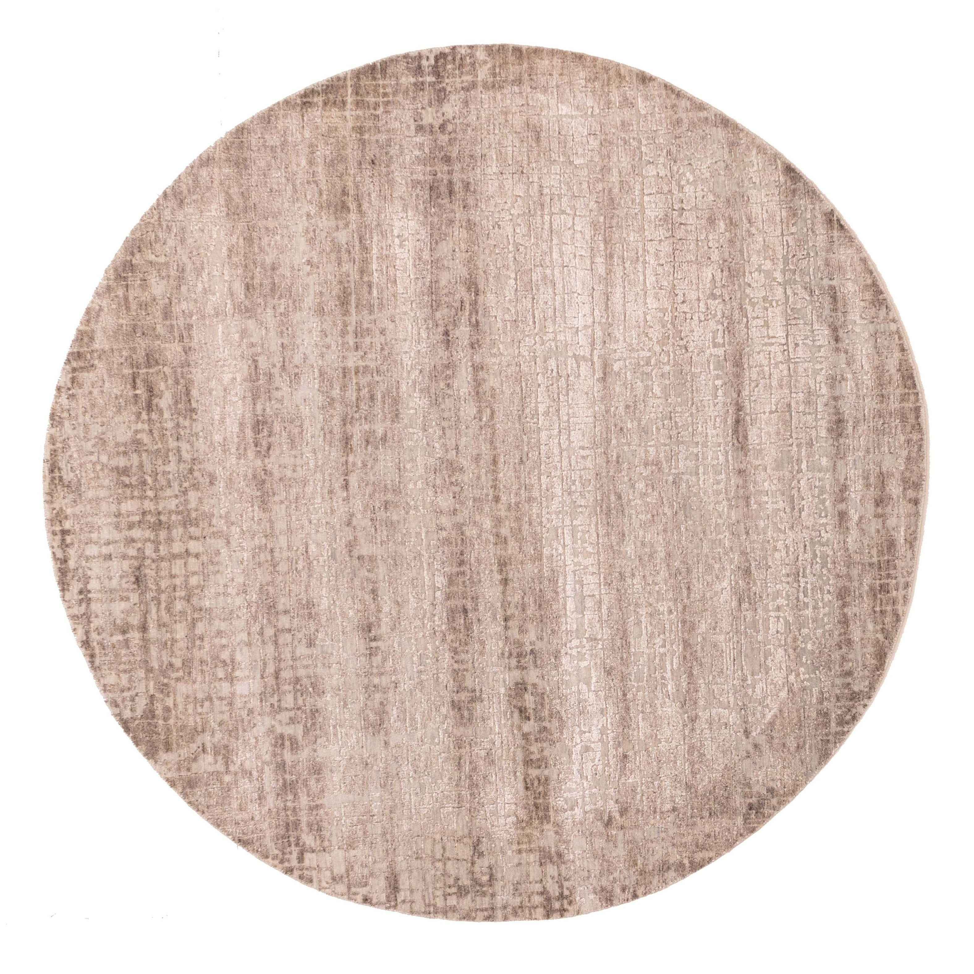 Ecarpetgallery Hand Knotted Legacy Dark Grey Taupe Silk Wool Rug 60 X 60