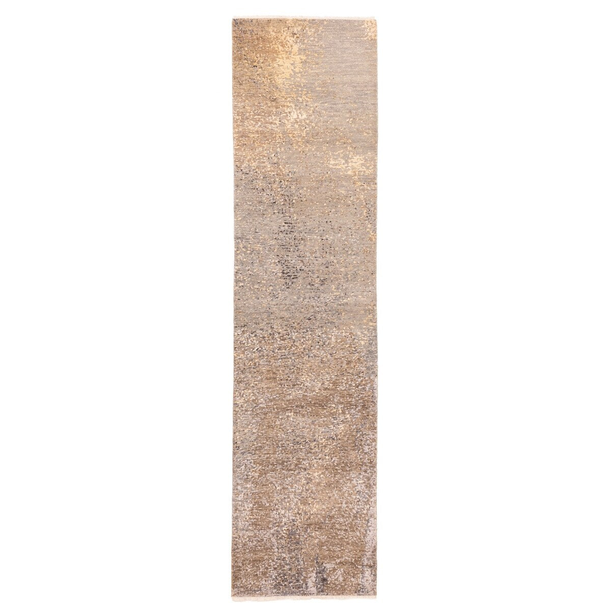Ecarpetgallery Hand Knotted Legacy Grey Silk Wool Rug 25 X 106