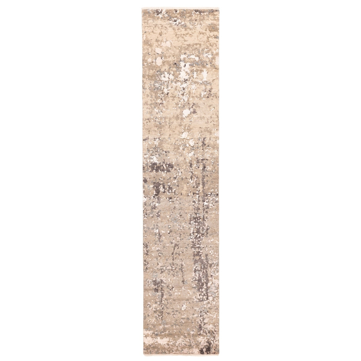 Ecarpetgallery Hand Knotted Legacy Grey Silk Wool Rug 26 X 121