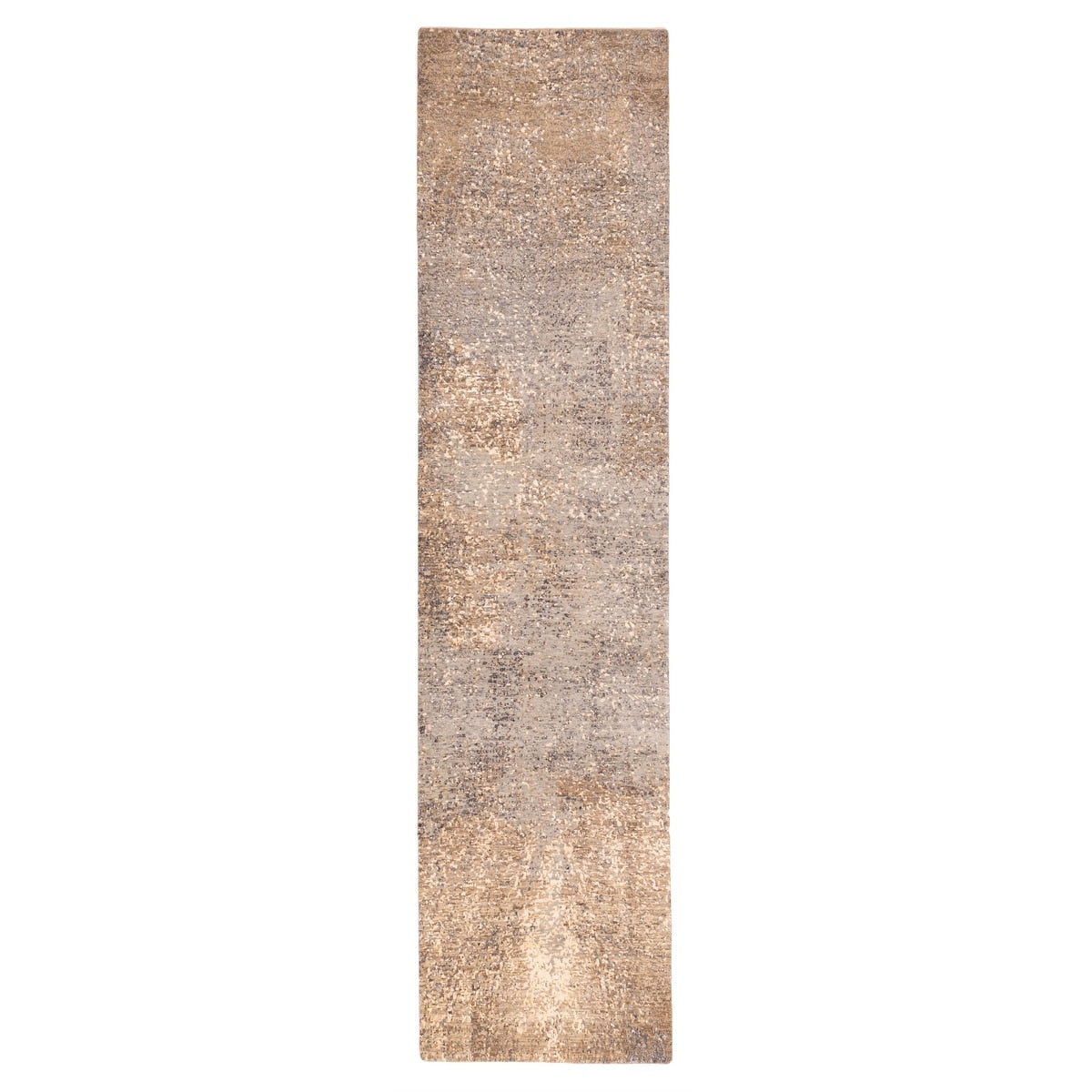 Ecarpetgallery Hand Knotted Legacy Grey Silk Wool Rug 26 X 105