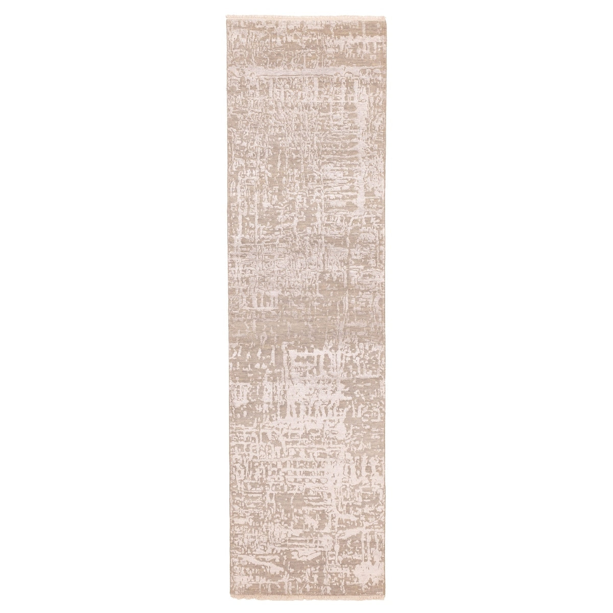 Ecarpetgallery Hand Knotted Legacy Grey Silk Wool Rug 27 X 910