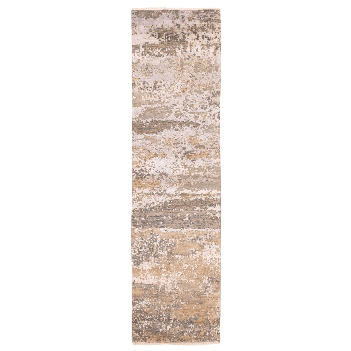 Ecarpetgallery Hand Knotted Legacy Grey Silk Wool Rug 25 X 103