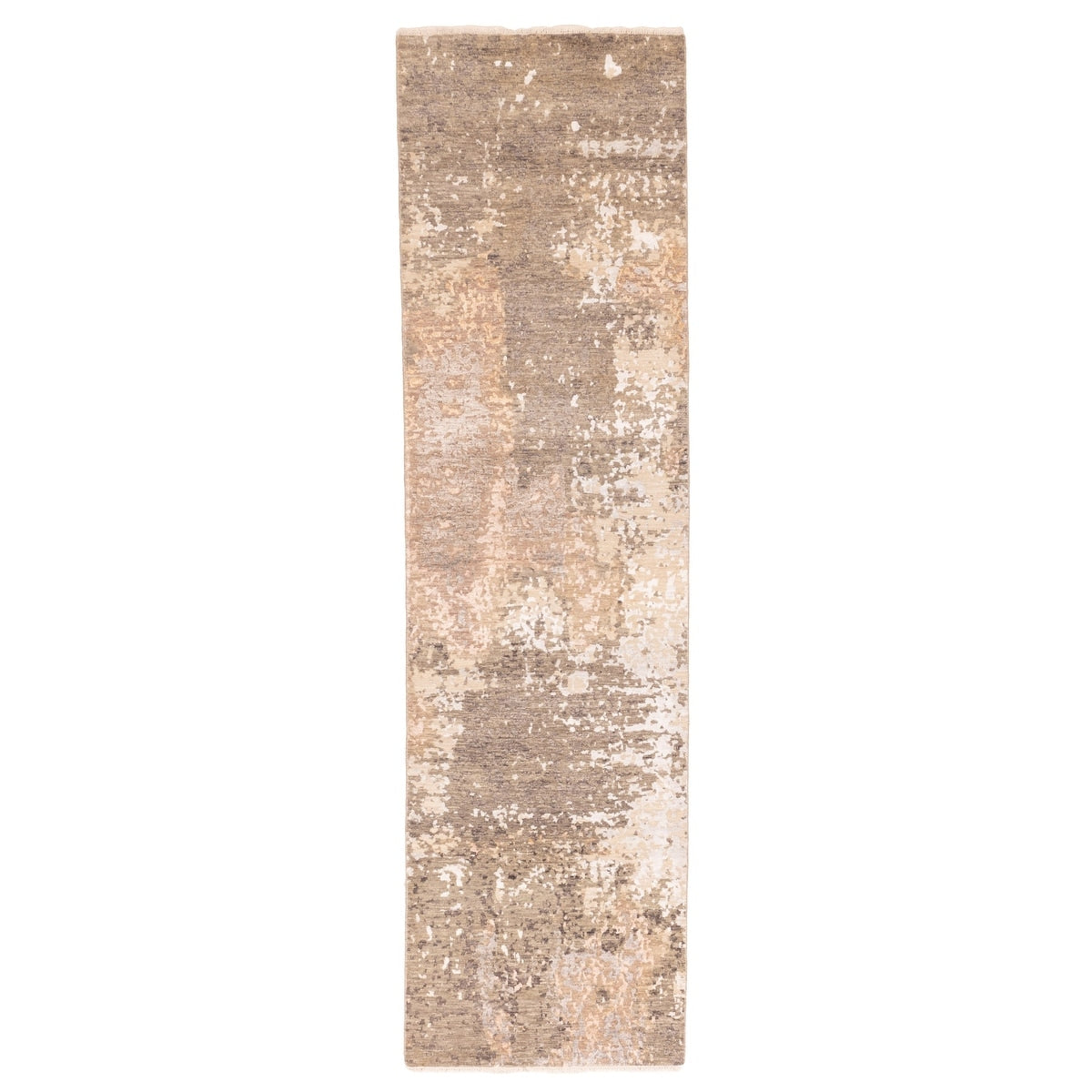 Ecarpetgallery Hand Knotted Legacy Grey Silk Wool Rug 28 X 103