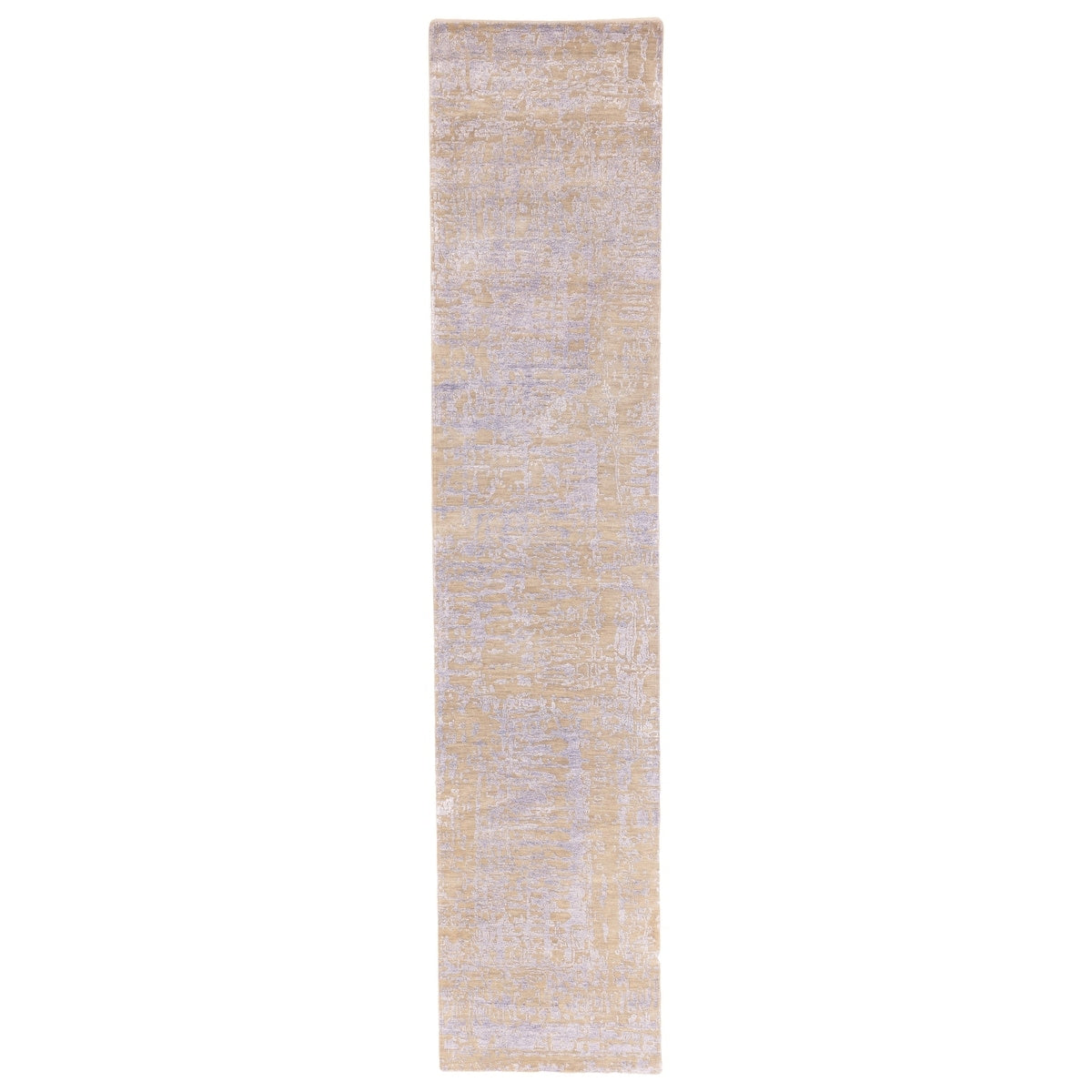 Ecarpetgallery Hand Knotted Legacy Khaki Silk Wool Rug 27 X 121