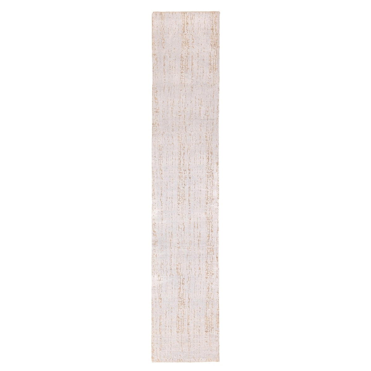 Ecarpetgallery Hand Knotted Legacy Light Blue Light Grey Silk Wool Rug 26 X 123